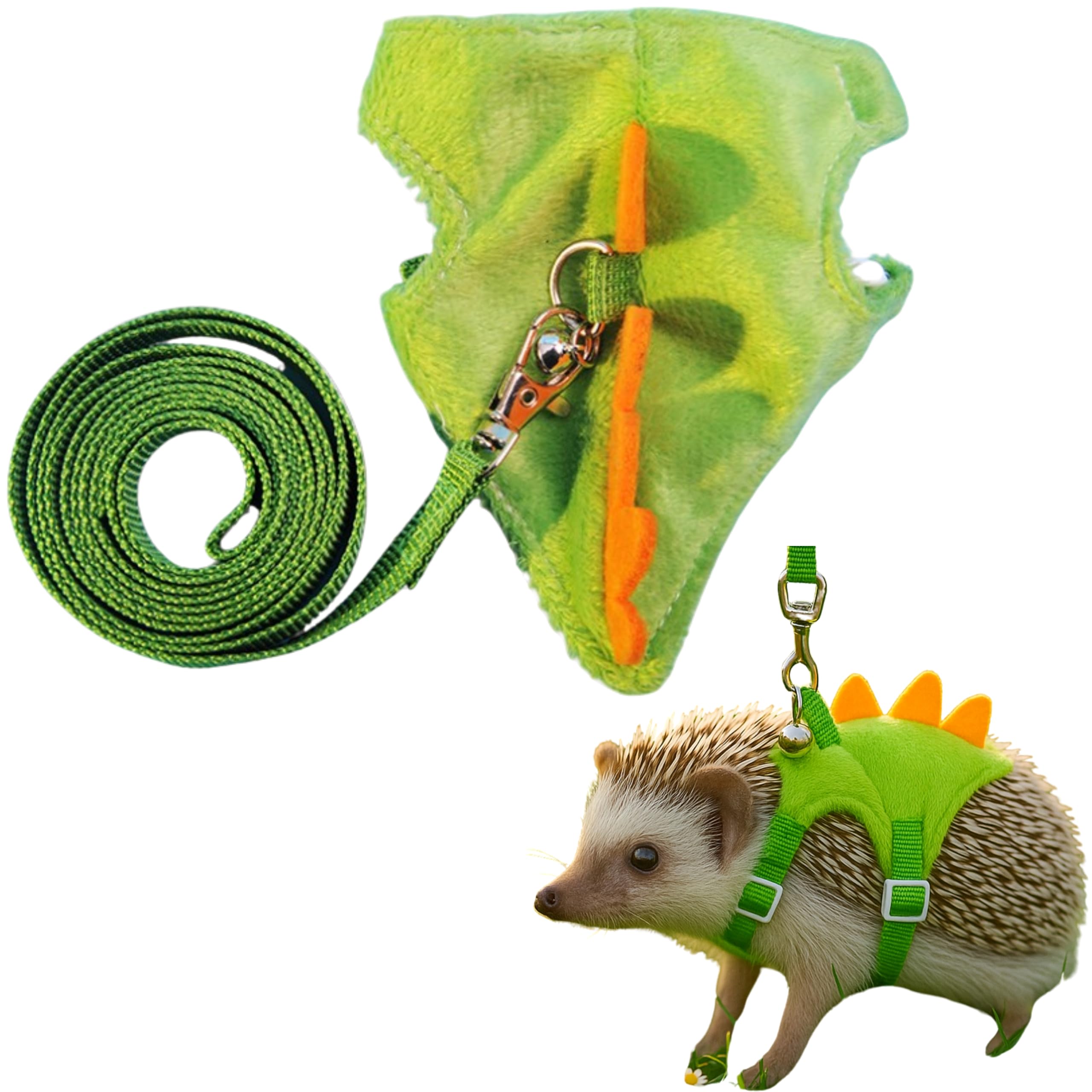 Hedgehog Leash and Harness Clothes Accessories, Dinosaur Shaped Harness Leash for Training Playing, Hamster Clothes for Ferret G