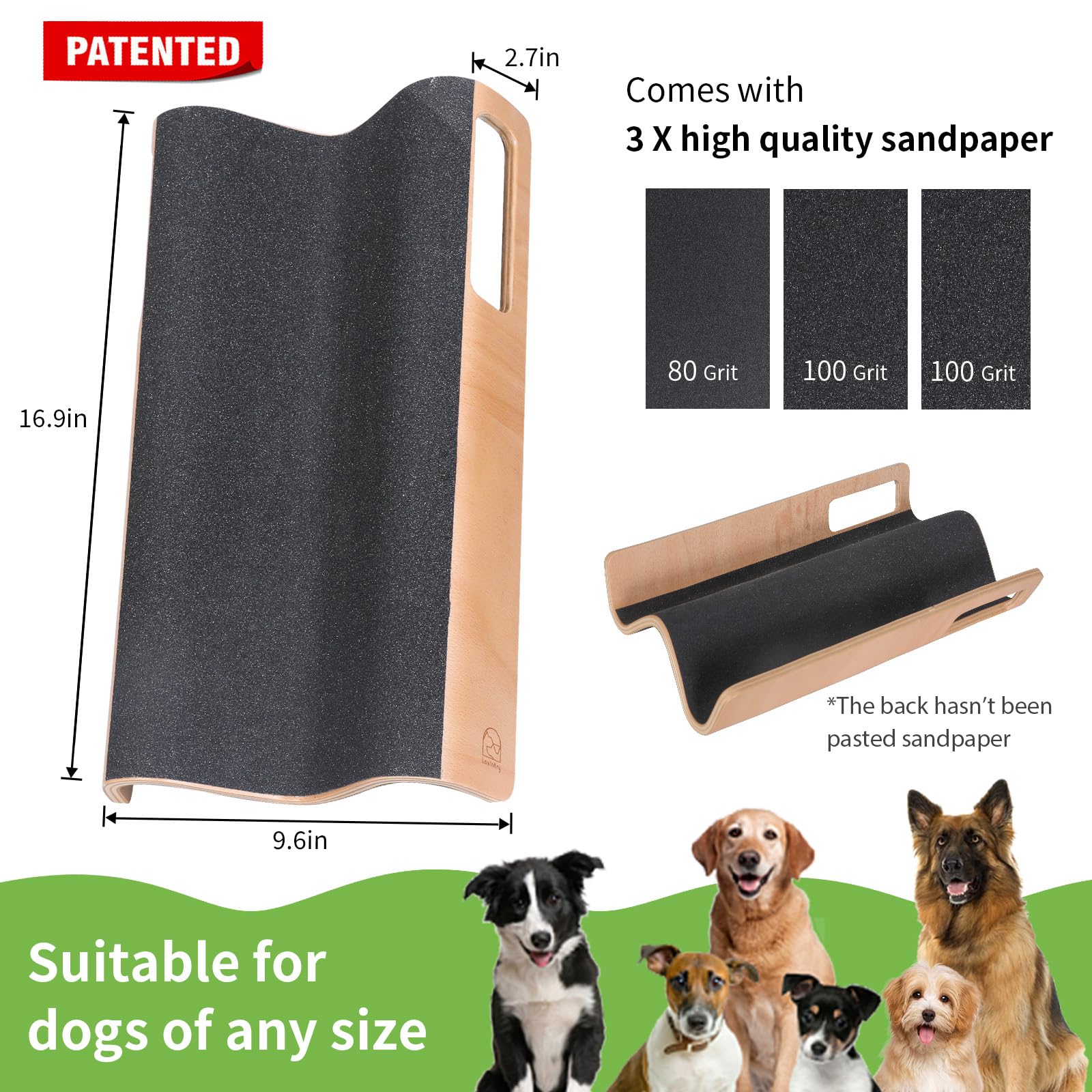 Lovintry M-Shaped Dog Scratch Pad For Nails, Dog Nail File Toy For Dog Nail Maintenance, Shortened Dogs Side Nails Easily (L)