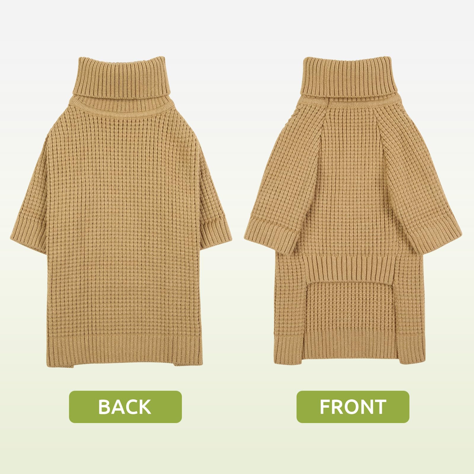 Queenmore Small Dog Sweater, Long Sleeve Pet Sweater With Check Pattern, Fall Winter Warm Dog Sweaters For Small Dogs, Solid Cat