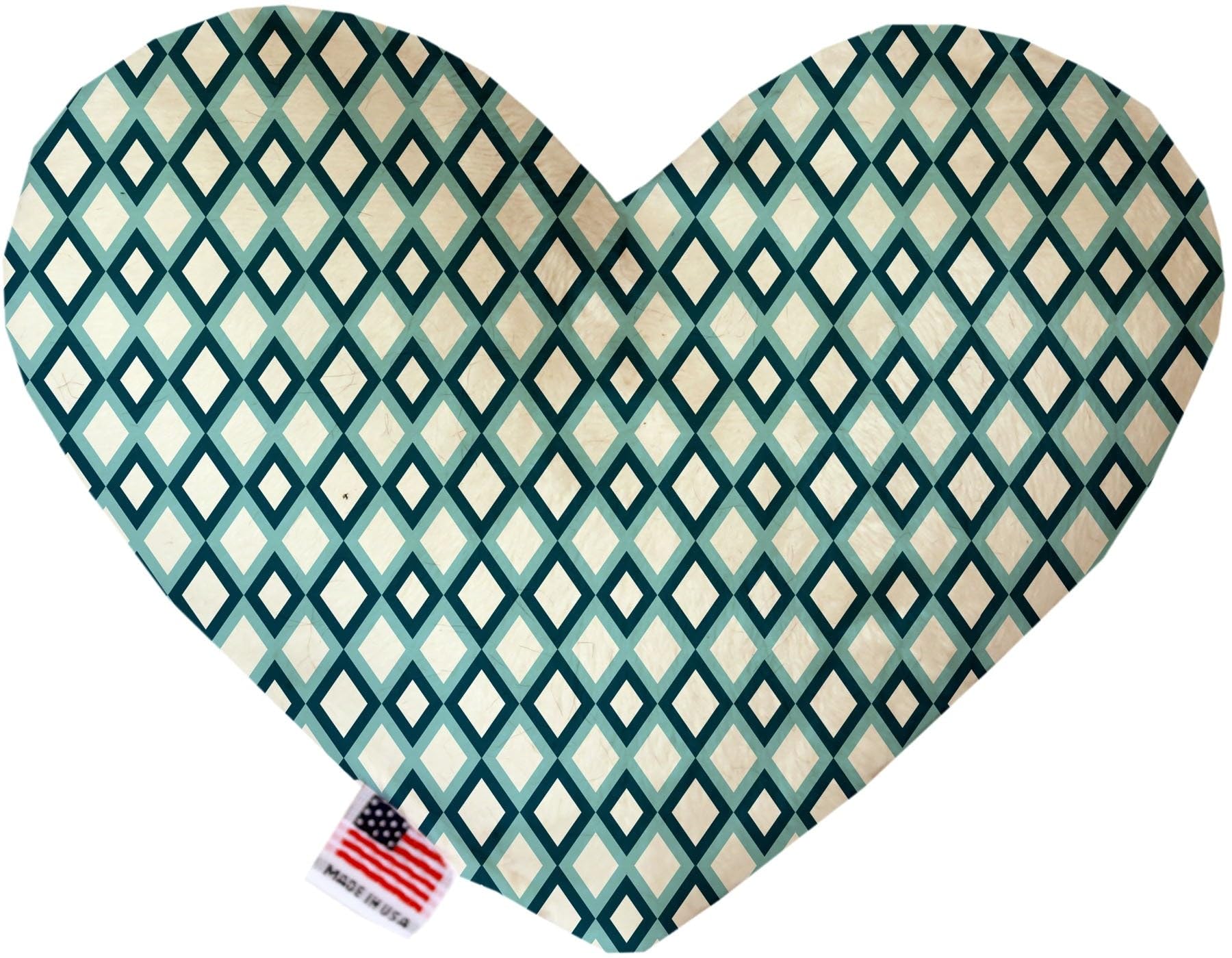 Pet and Dog Plush Heart or Bone Toy, "Nautical Group" (Available in different sizes, and 10 different pattern options!) Blue Diamonds 6" Plush Heart