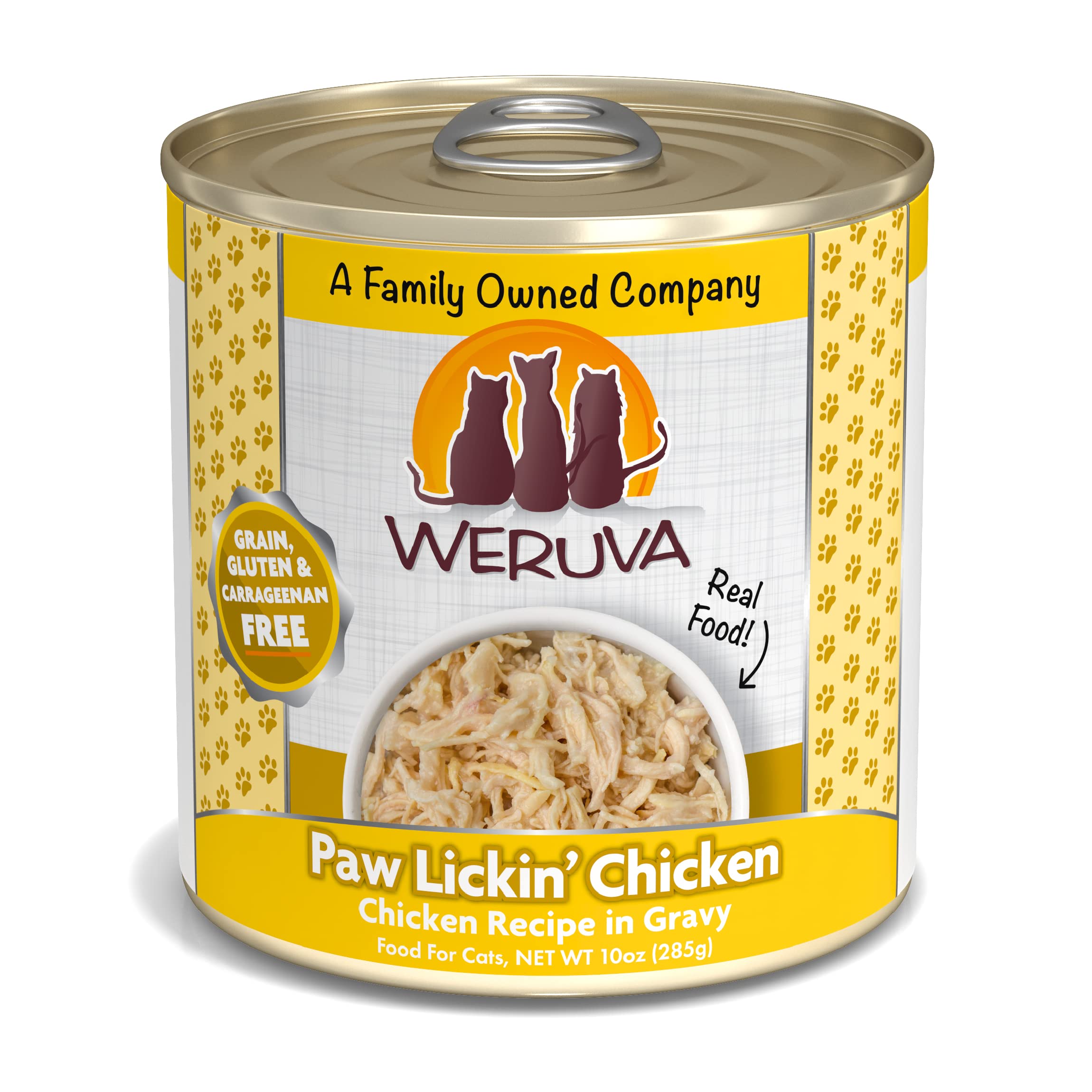 Weruva Classic Cat Food, Paw Lickin Chicken with Chicken Breast in Gravy, 10oz Can (Pack of 12)