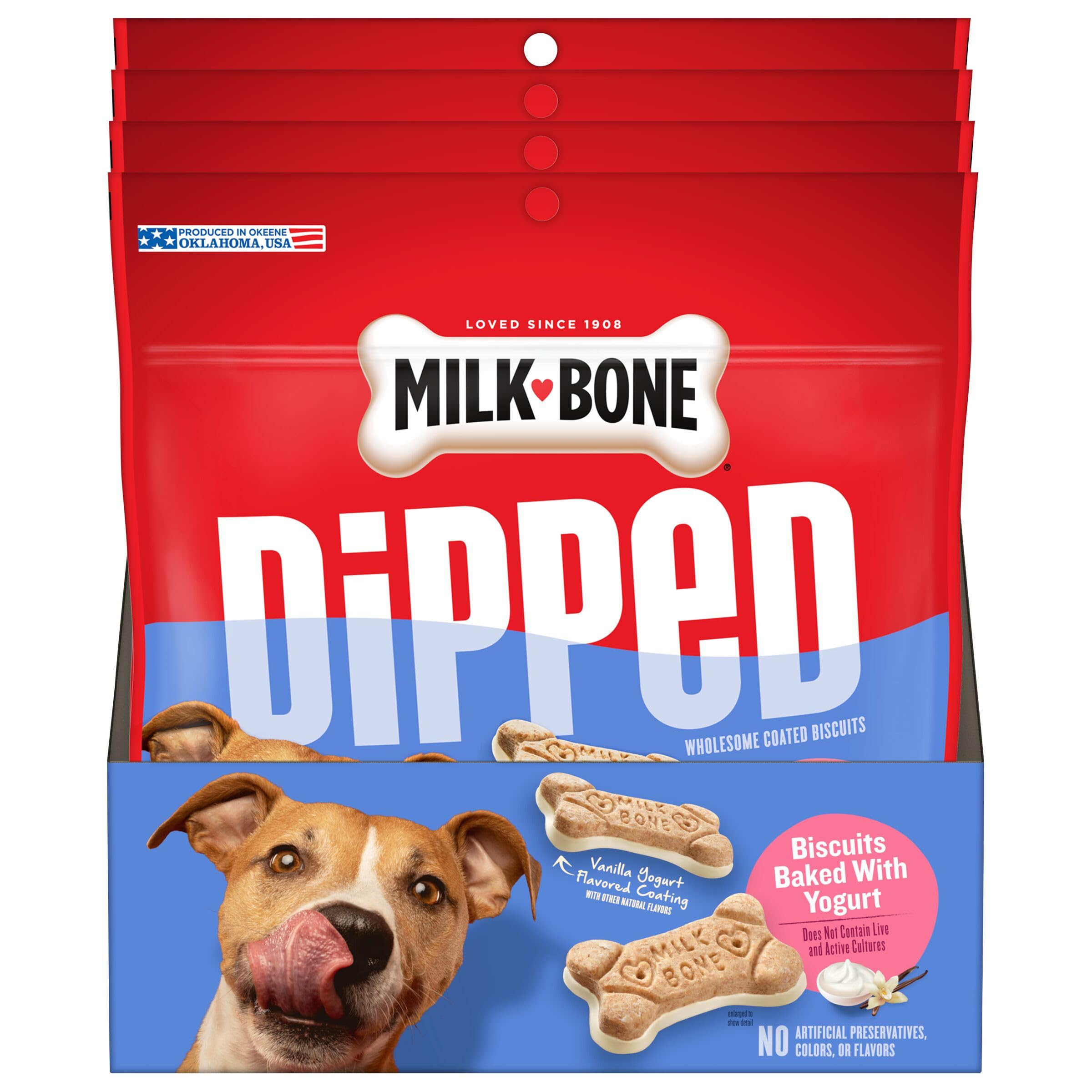 Milk-Bone Dipped Dog Biscuits Baked with Vanilla Yogurt, 12 oz., 4 Count