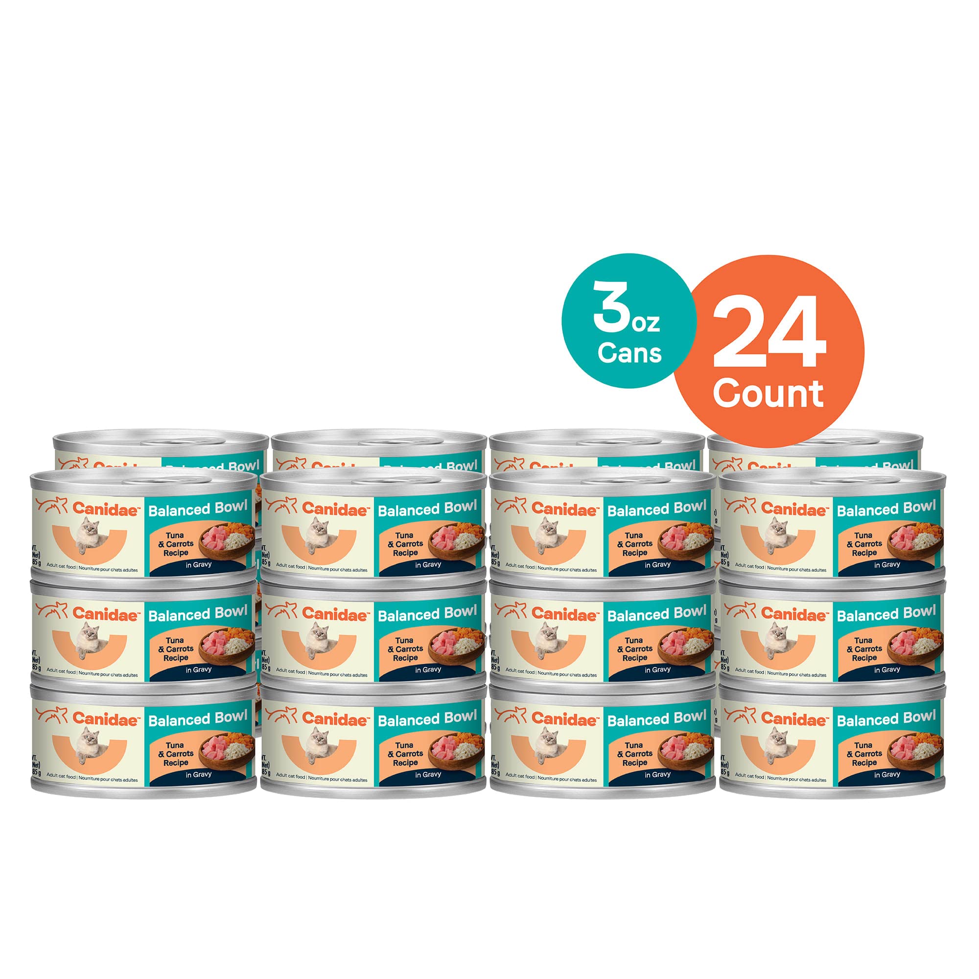 Canidae Balanced Bowl Wet Cat Food, Tuna & Carrots Recipe, 3 oz. (Case of 24)