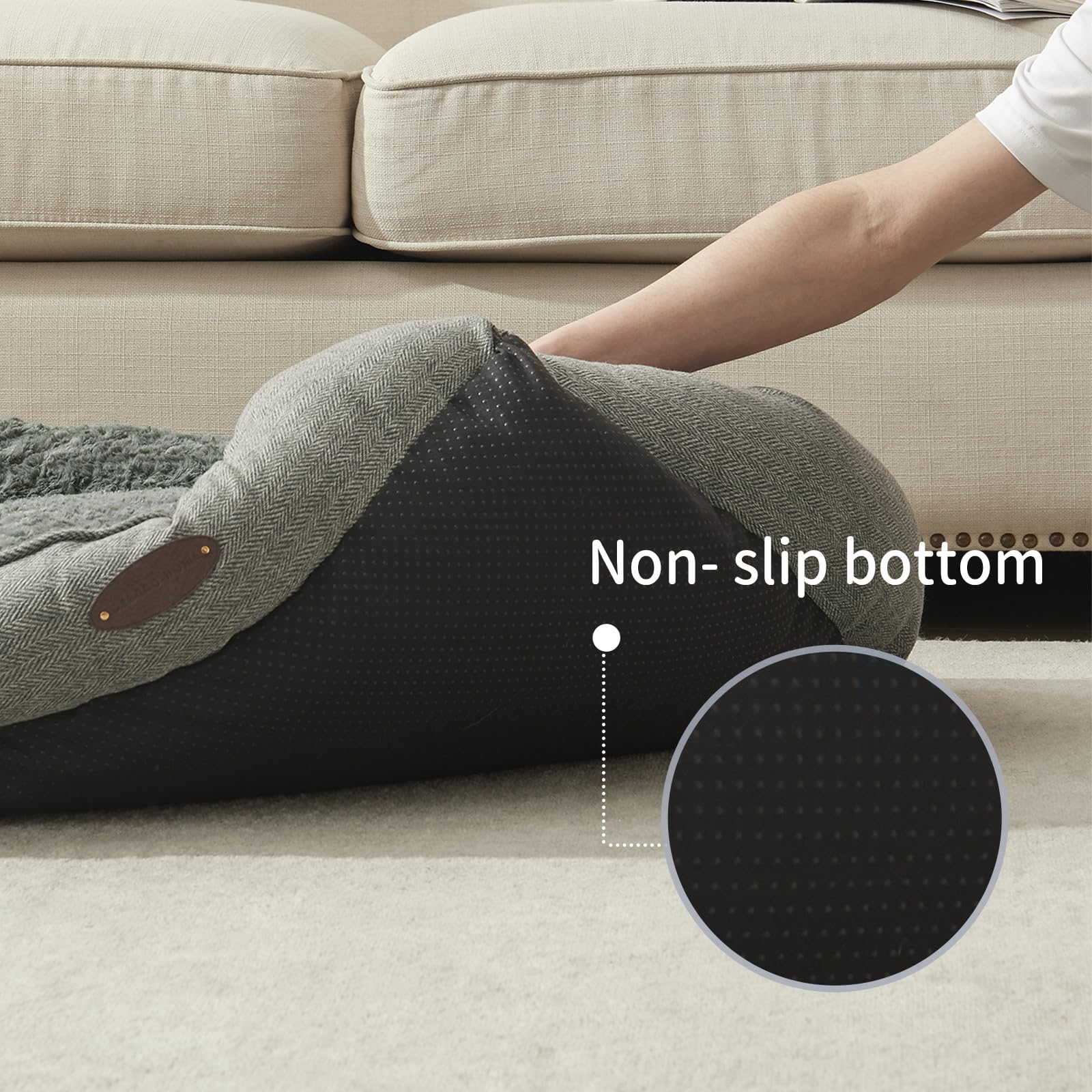 Debang Home Extra Small Dog & Cat Bed - Deluxe Plush, Comfy & Durable, Washable Rectangular, Non-Slip Bottom, Size 19''X16'' Gra