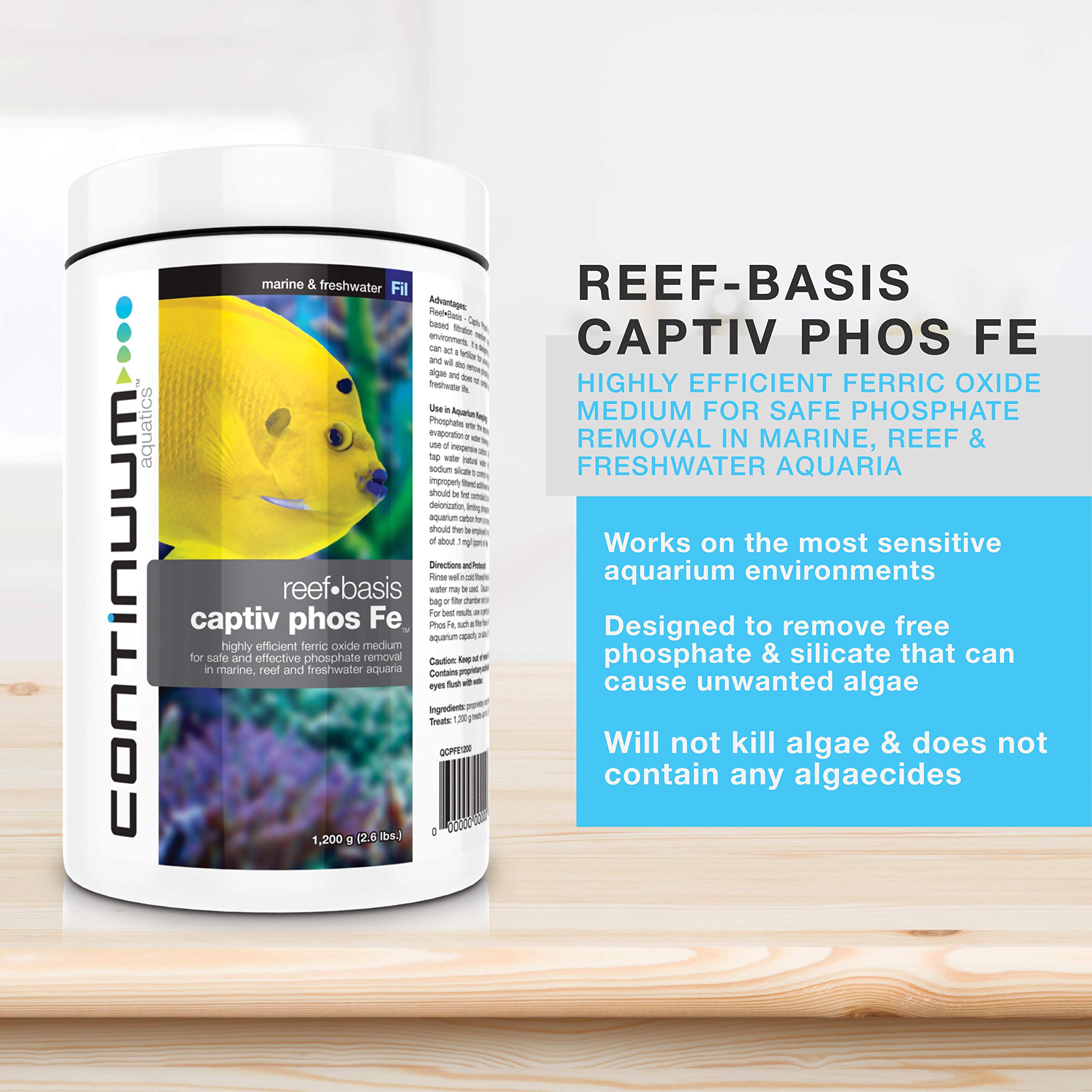 Continuum Aquatics Reef-Basis Captiv Phos Fe - Highly efficient ferric Oxide Filtration Media for Safe and Effective Phosphate R