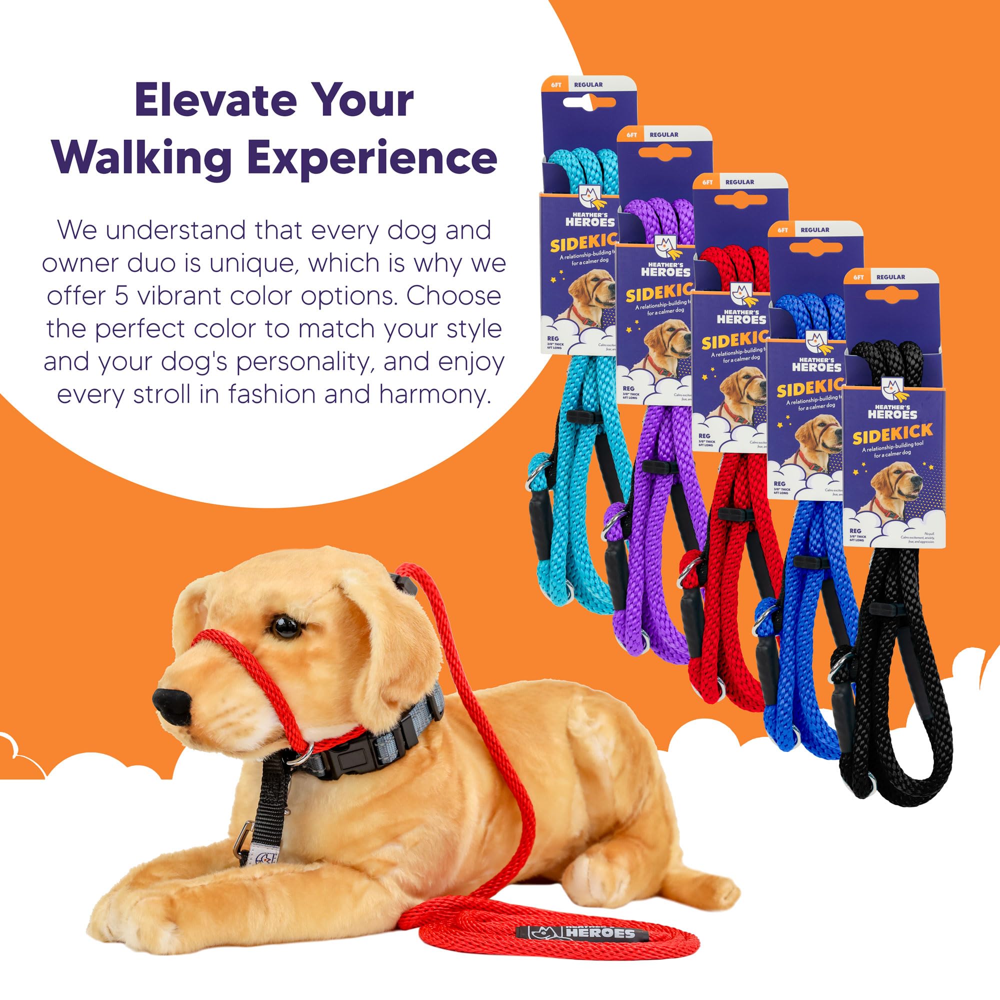 Heather'S Heroes The Sidekick No-Pull Leash, Red, Mini