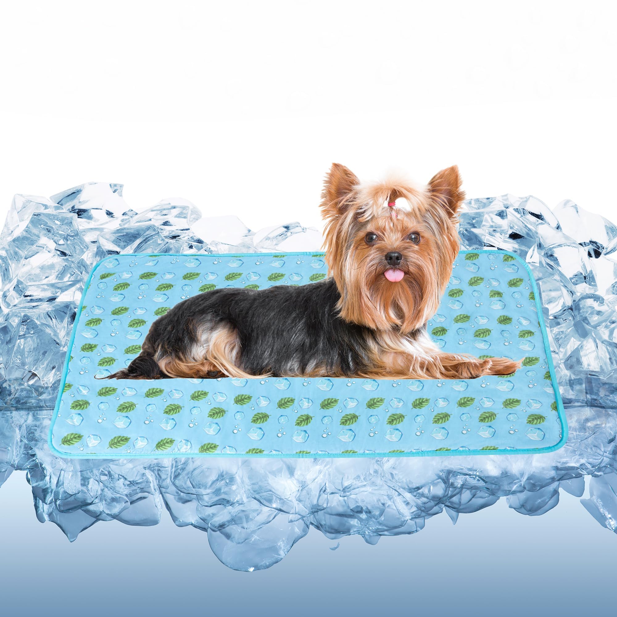 Delifur Cat Cooling Mat- Pet Cooling Mat Outdoor For Dogs Ice Pad For Kitten Cat Puppy Machine Washable (Medium, Blue Ice)