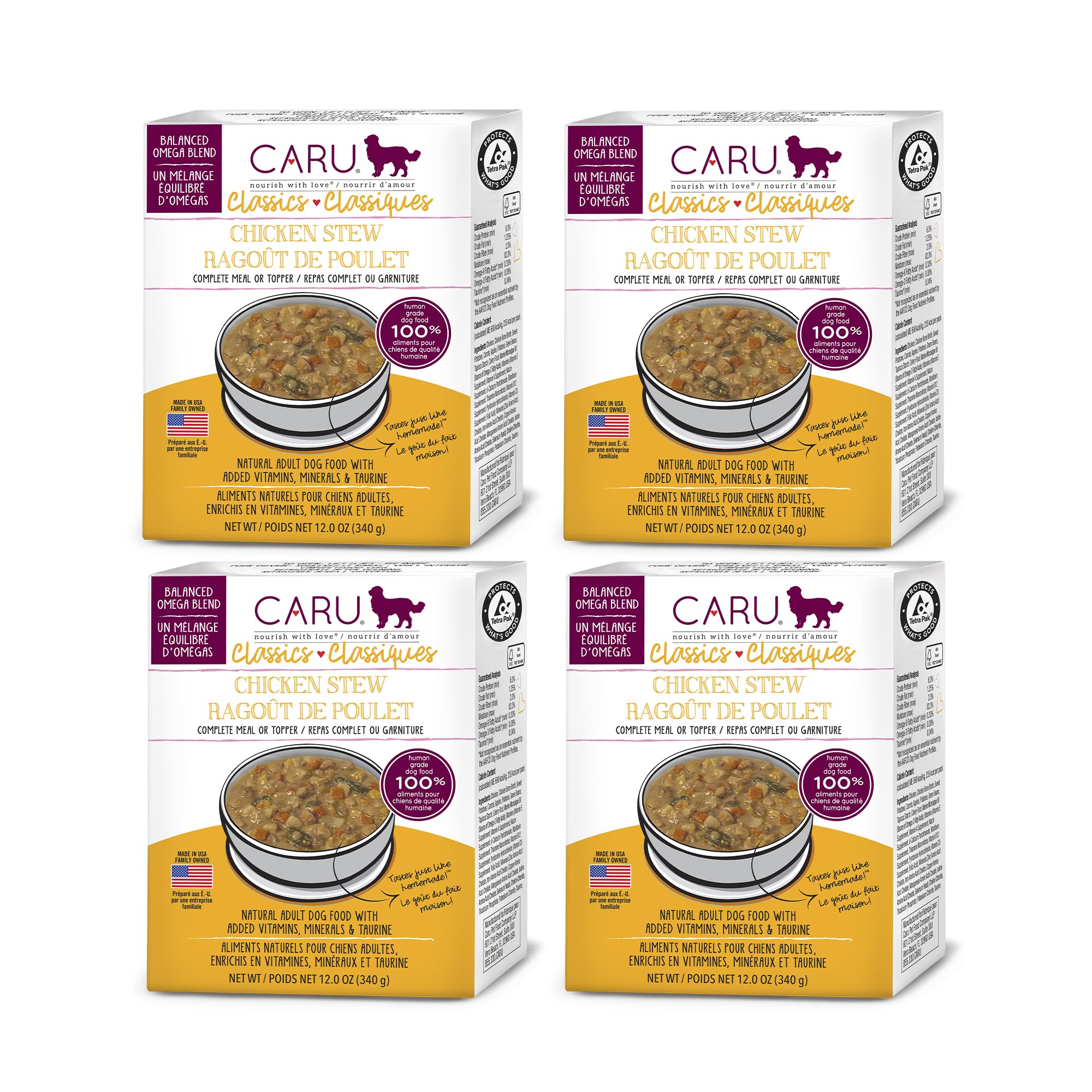 Caru - Classics Chicken Stew - For Dogs - Supports Overall Pet Health - Wet Dog Food/Meal Topper - Human Grade Ingredients - Gra