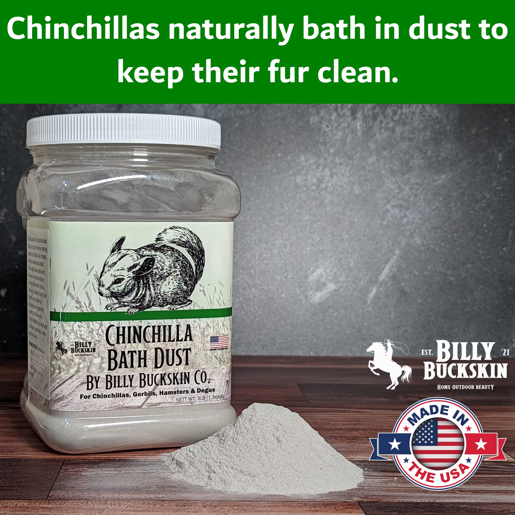 2 X 3 Lb. Chinchilla Dust Bath Tub, All Natural Dusting Powder, Pure Cleansing Premium Pumice Sand Ideal For Degus, Hamsters, Ge