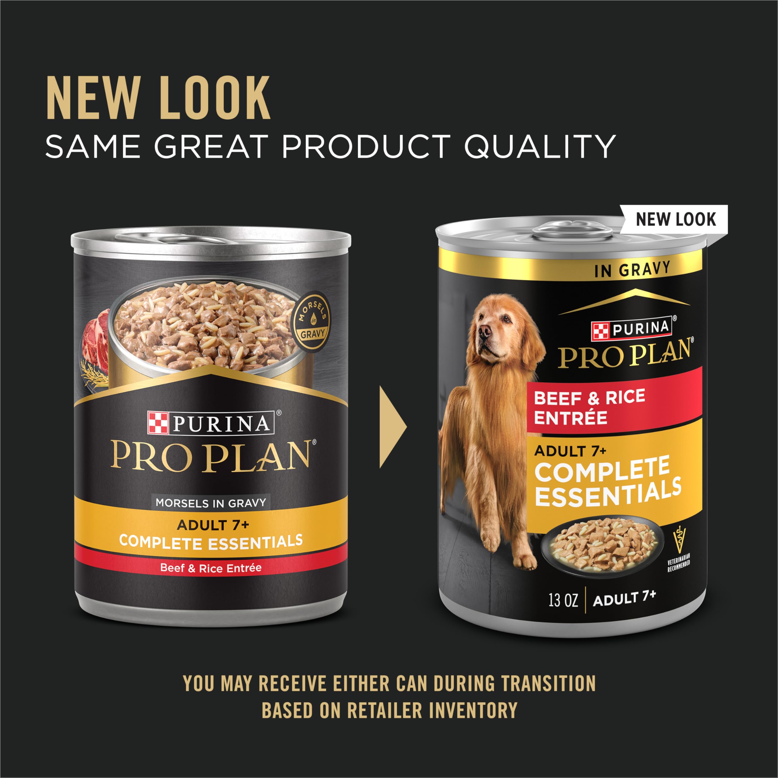 Purina Pro Plan High Protein Senior Wet Dog Food, Beef and Rice Entree - (Pack of 12) 13 Oz. Cans