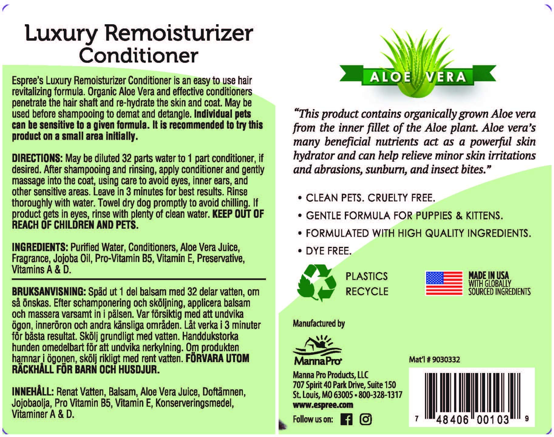 Espree Dog & Cat Luxury Remoisturizer, 1 Gallon