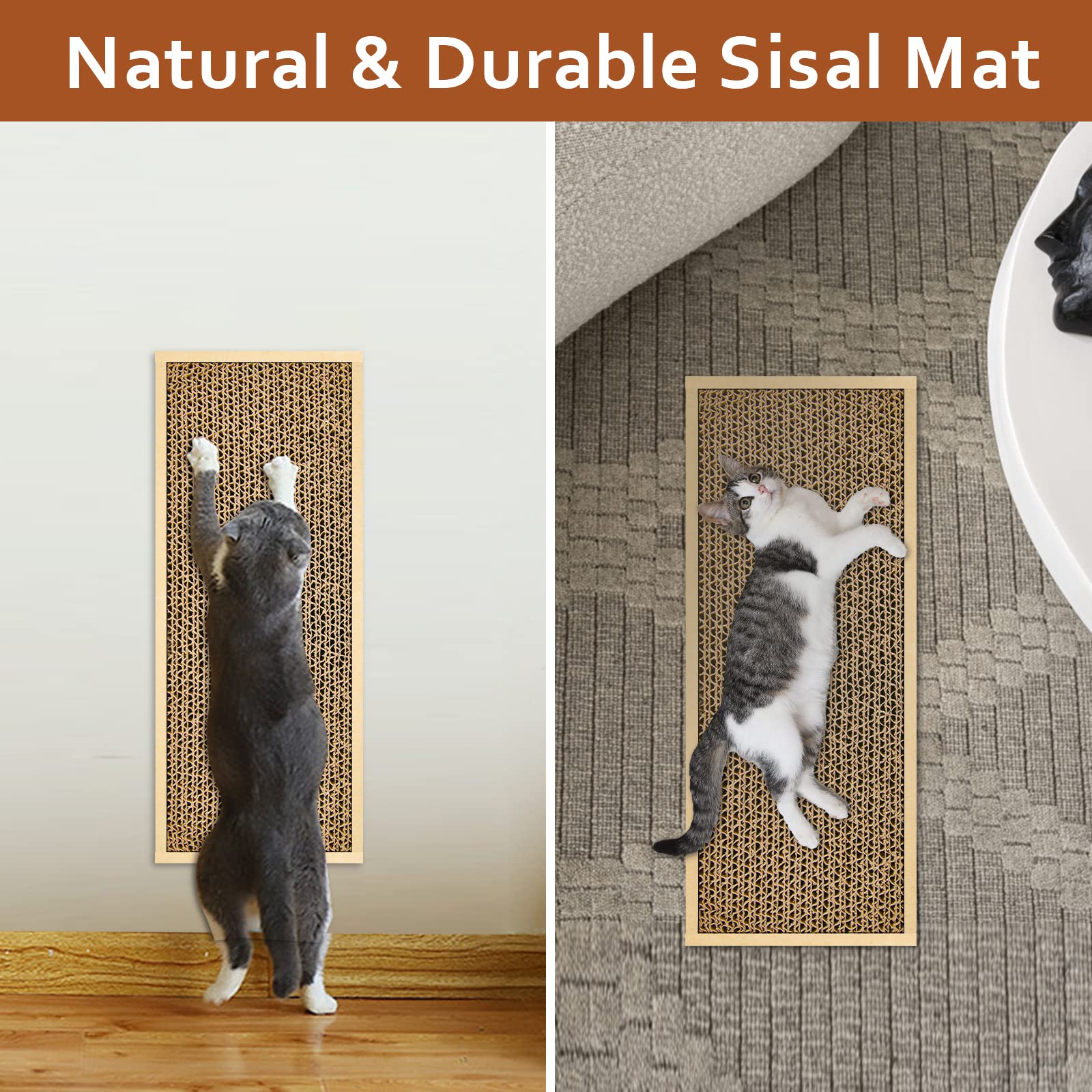Happyfree Sx Double-Sided Cat Scratch Pad: Premium Indoor Cat Scratcher, Cardboard & Post Design