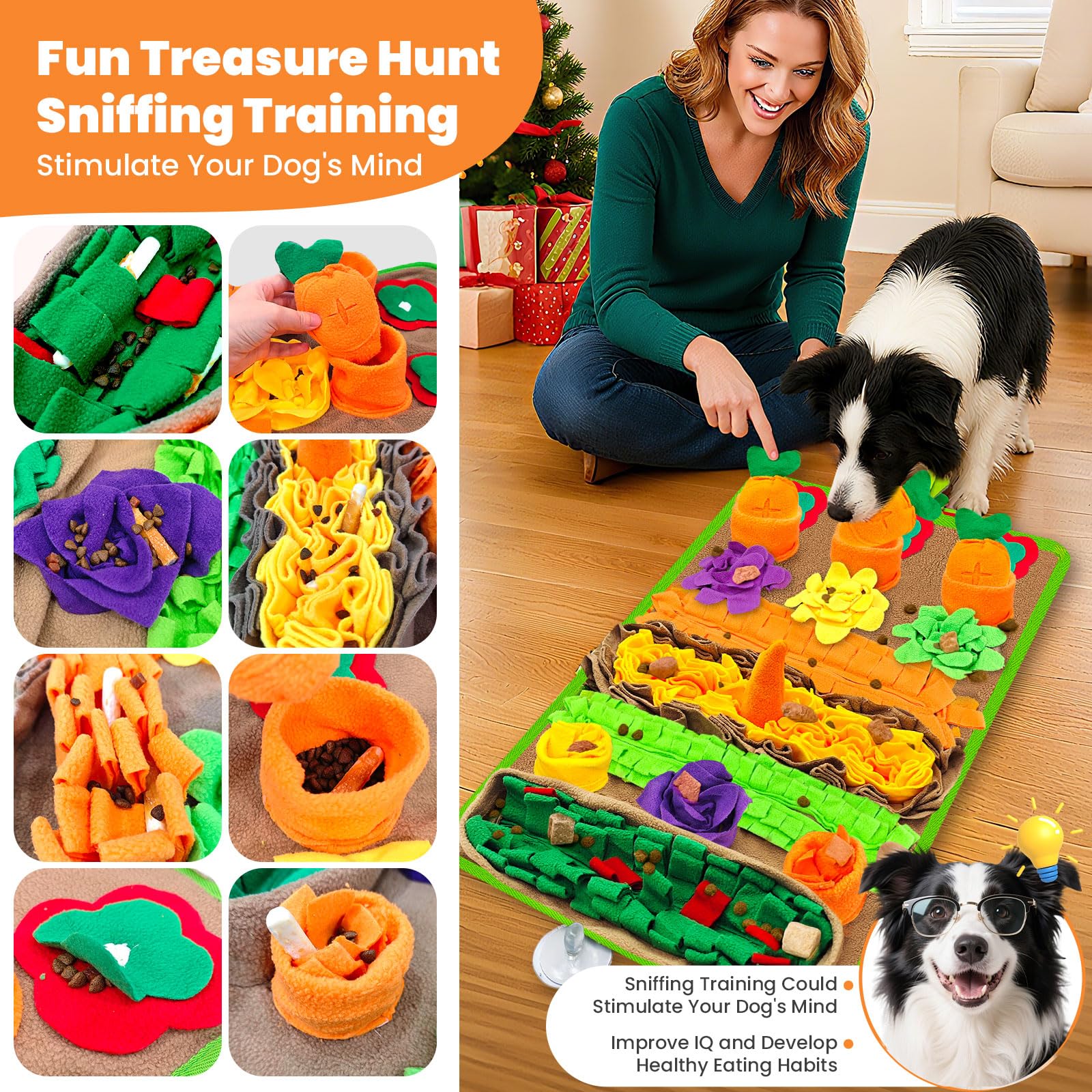 Petcare Snuffle Mat for Dogs Large Breed and Lick Mat Set, Interactive Enrichment Dog Puzzle Toy for Puppy Small Medium Large Do