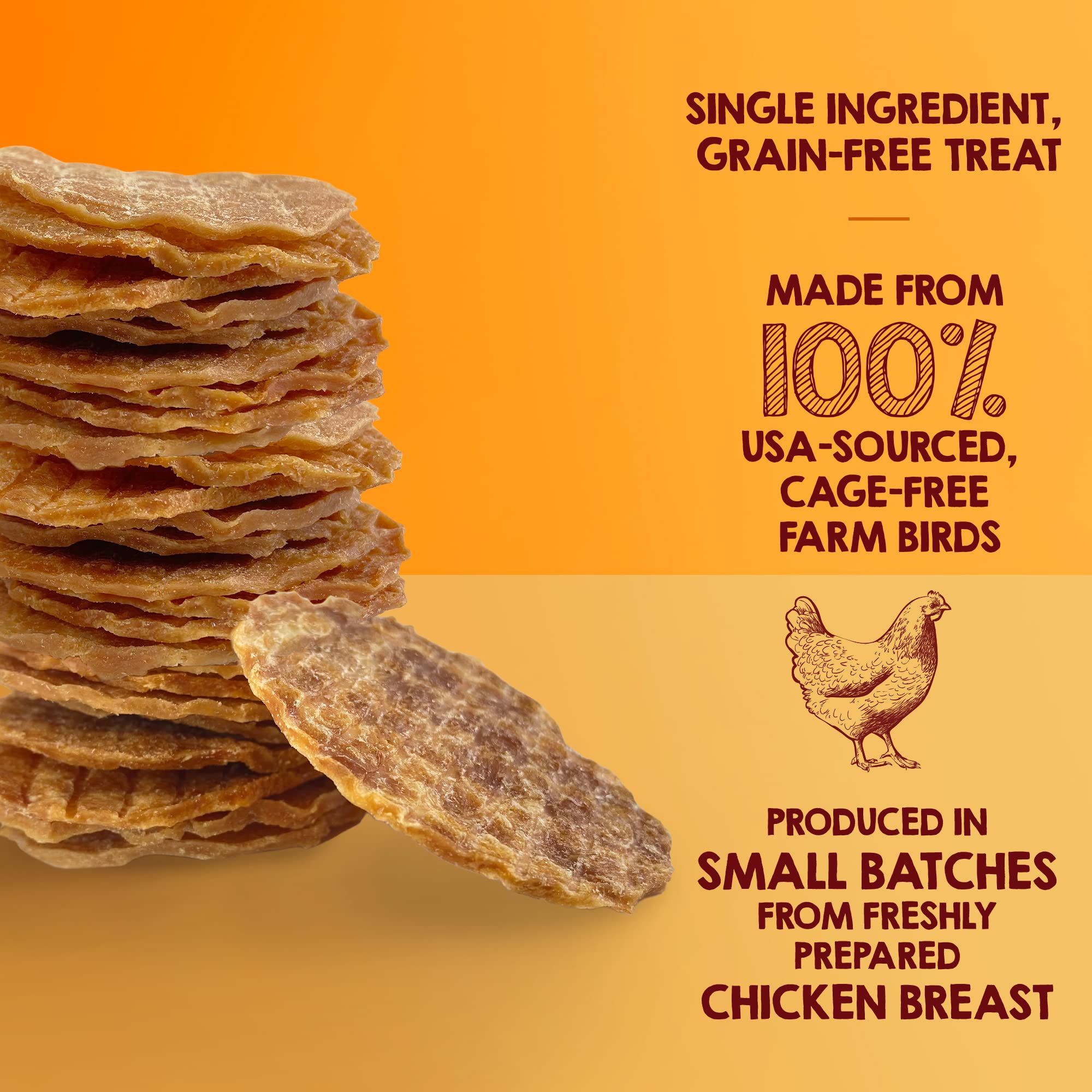 Rileys Waffles Chicken Chips for Dogs - USA Sourced Chicken Dog Treats Single Ingredient Healthy Dog Treats - Dehydrated Chicke