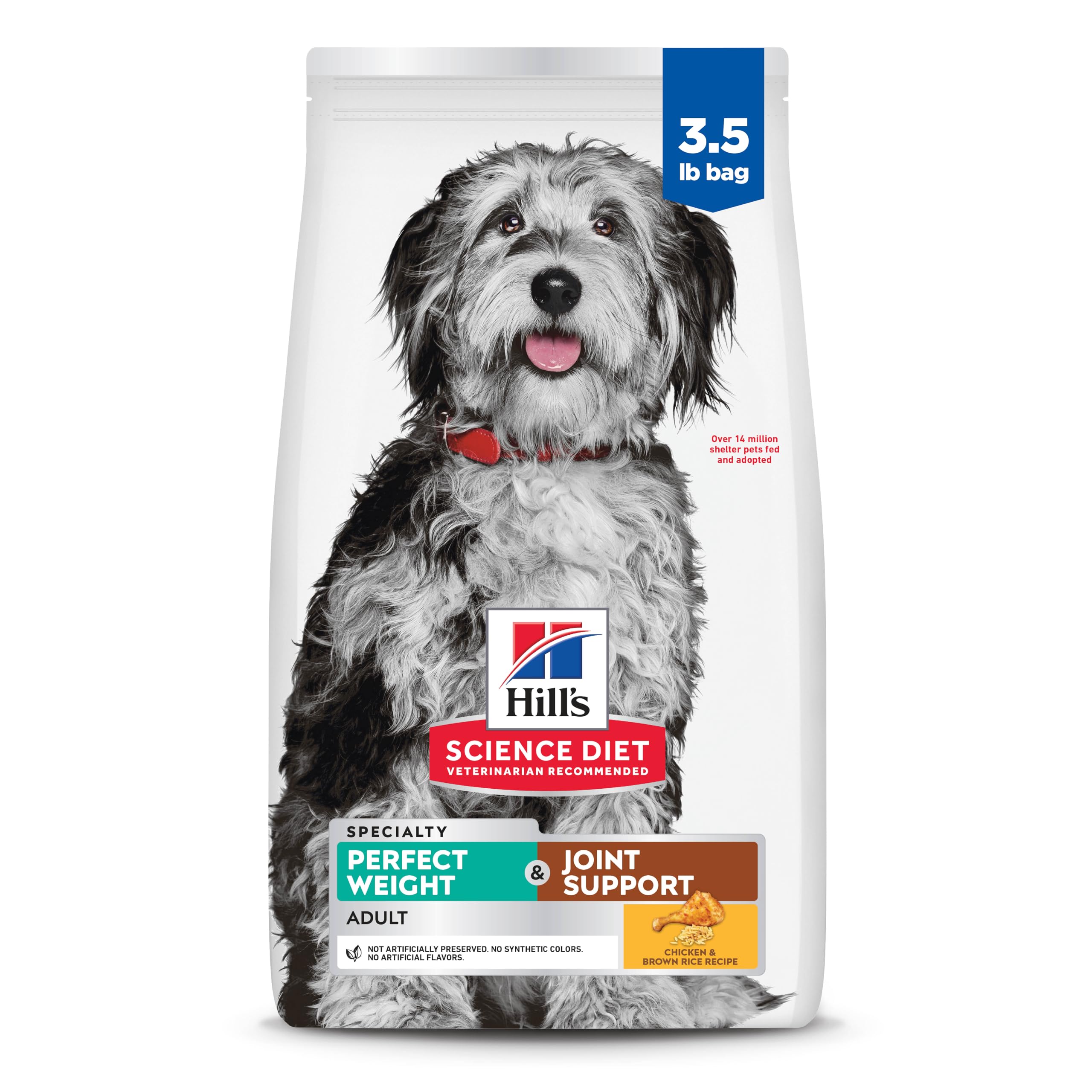 Hills Science Diet Perfect Weight & Joint Support, Adult 1-6, Weight Management & Joint Support, Dry Dog Food, Chicken & Brown