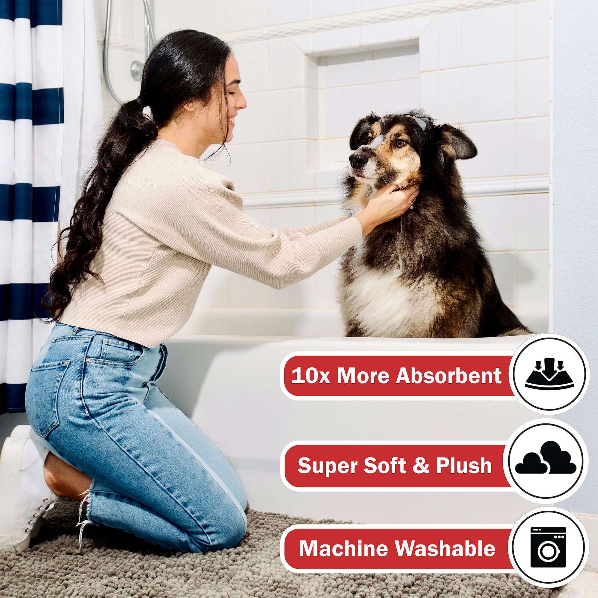 DogBuddy Dog Door Mat for Muddy Paws, Absorbent Microfiber Pet Rug, Waterproof Non-Slip Doormat, Washable Rugs for Dogs, Entrywa
