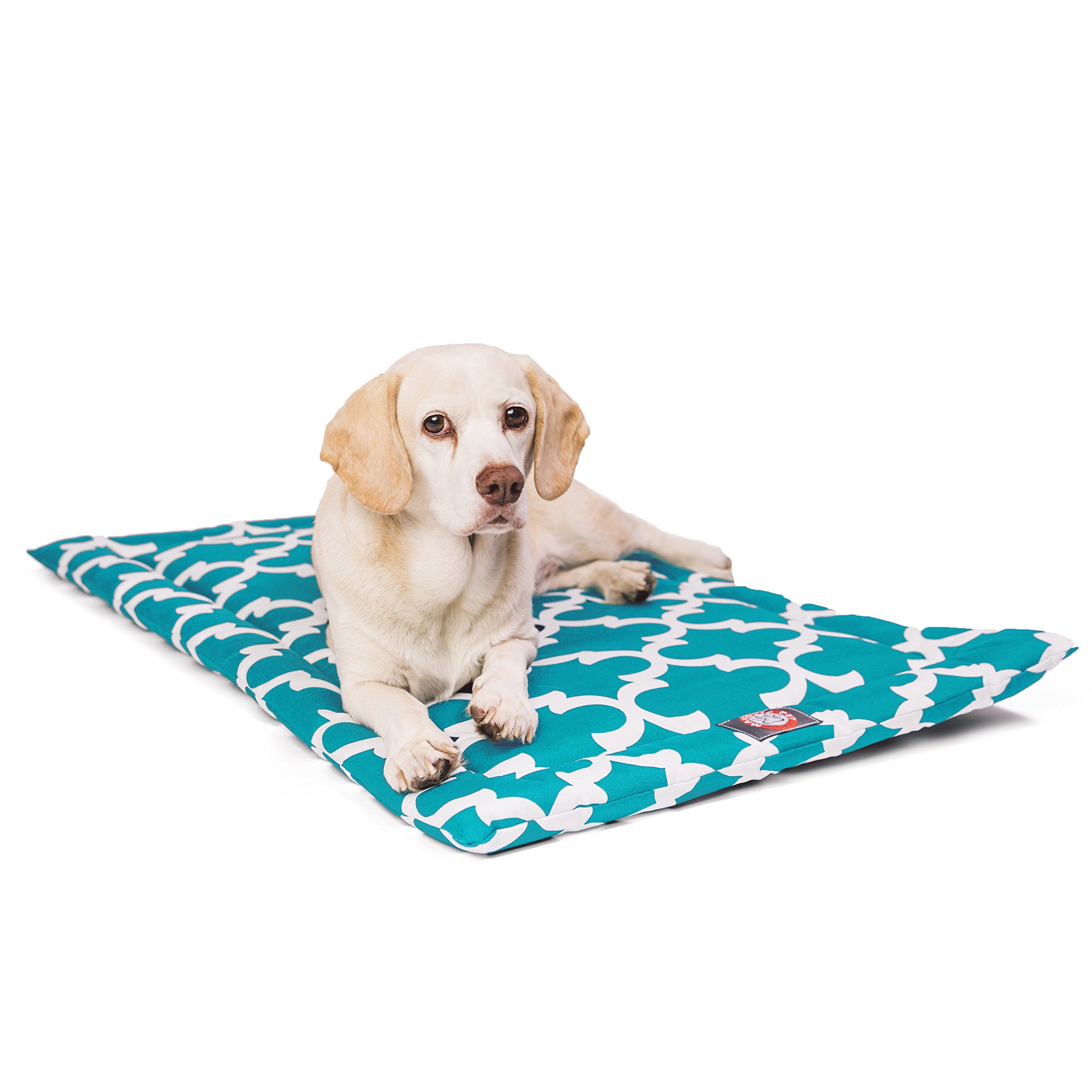 36' Trellis Teal Blue Crate Dog Bed Mat By Majestic Pet Products