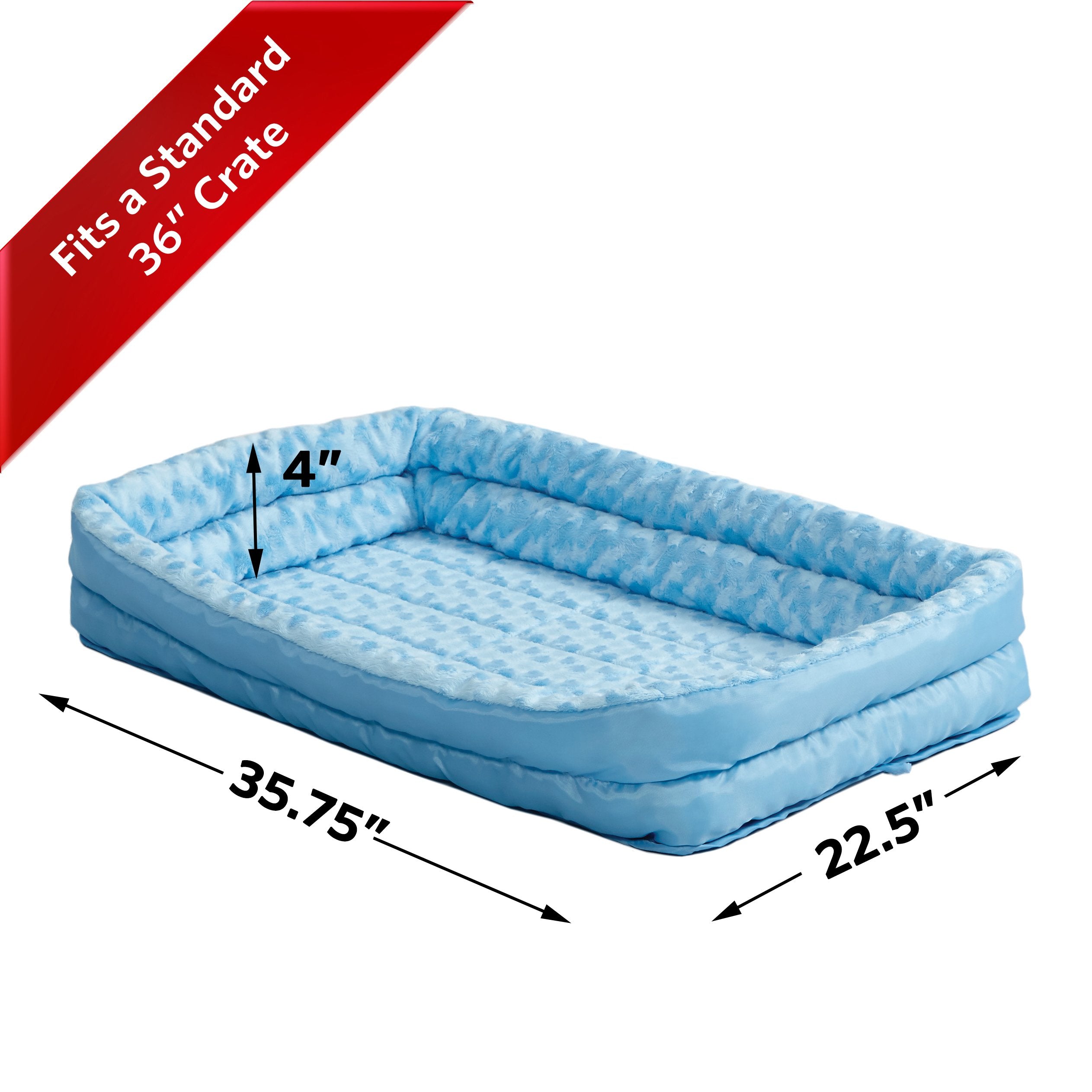Midwest Homes For Pets Double Bolster Bed, 36, Blue