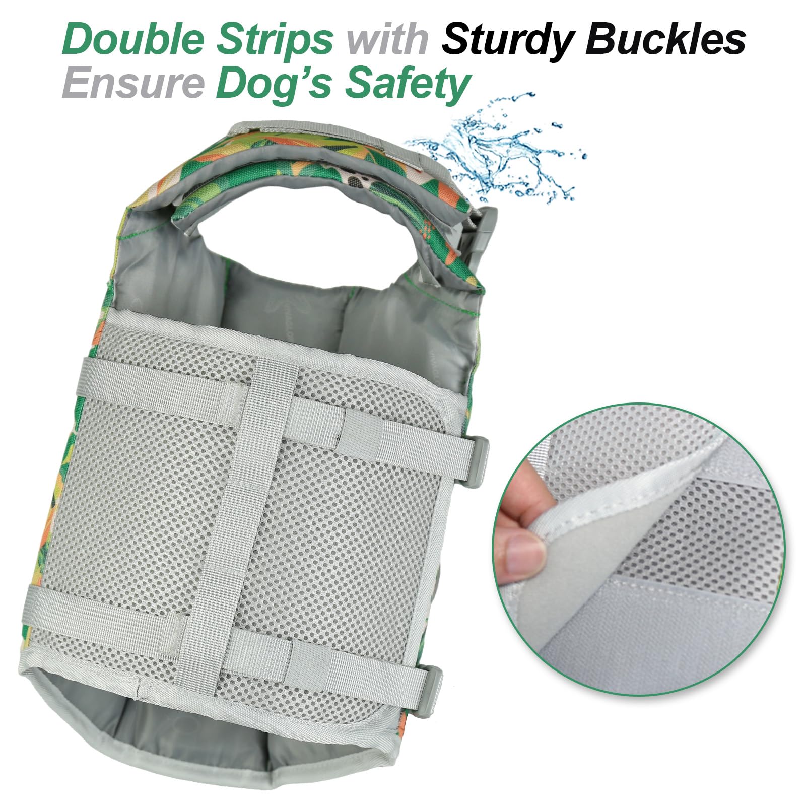 Vivaglory Dog Life Jacket With Removable Front Float, Life Vest With Reflective Trims & Extra Padding For Swimming & Boating, Fl