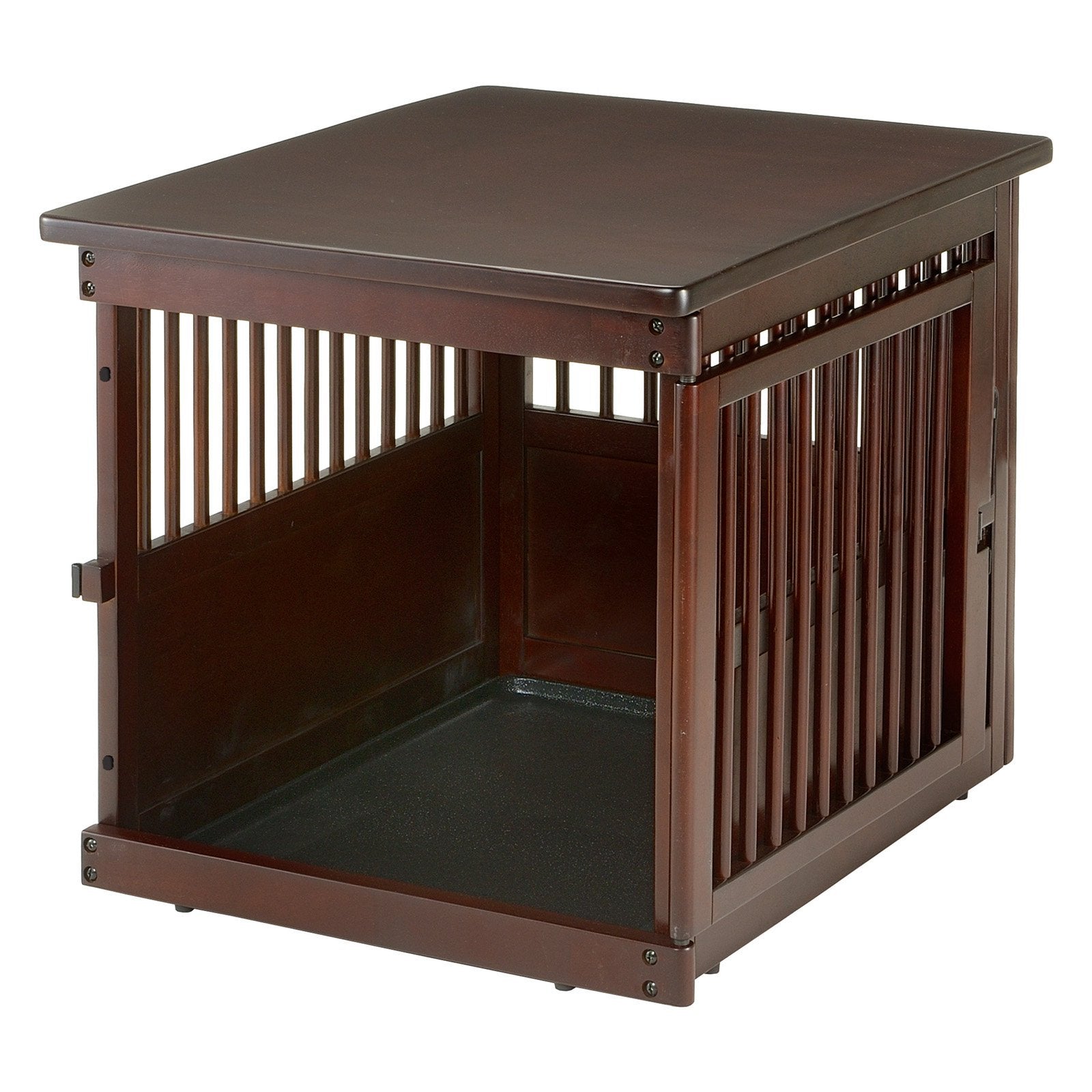 Richell Wooden End Table Crate, Medium, Dark Brown