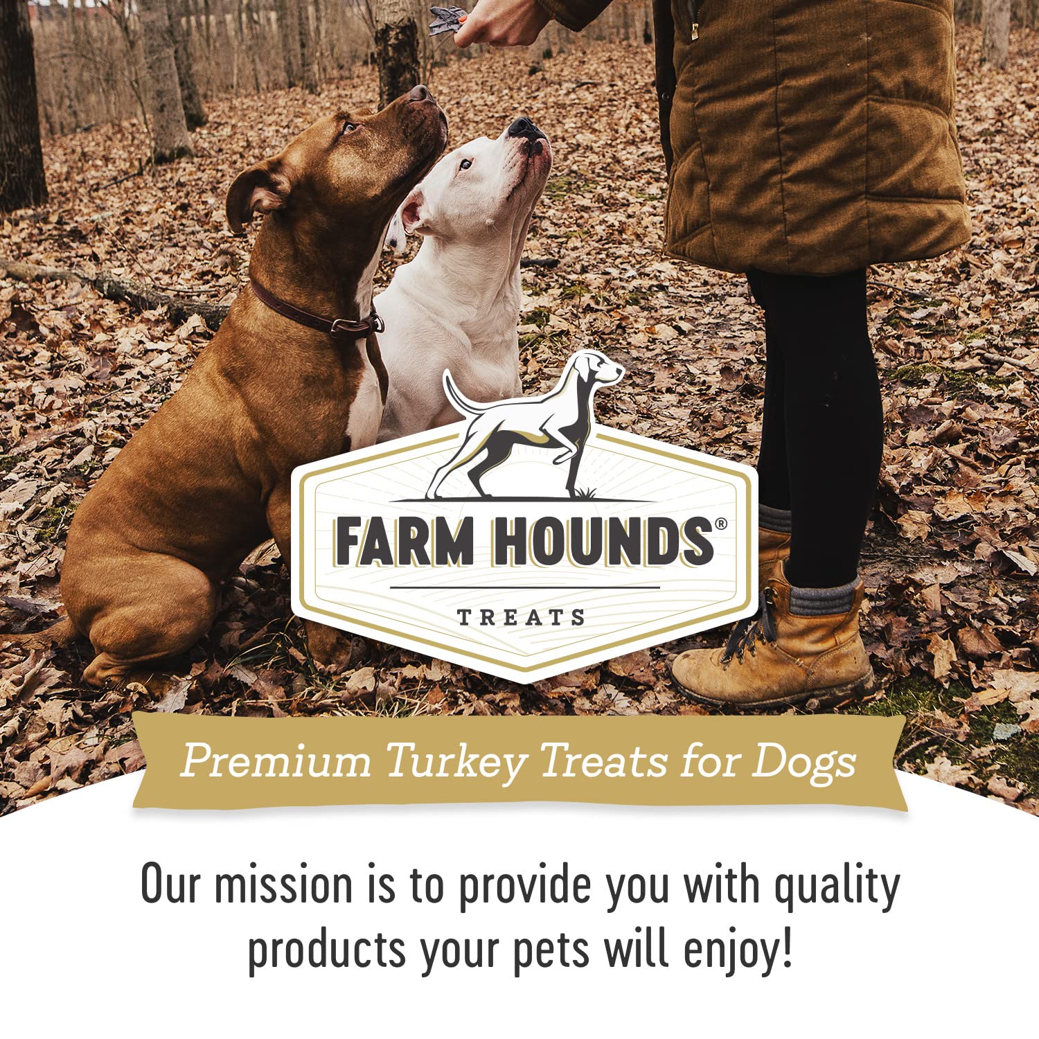 Farm Hounds - Turkey Trainers - Premium Natural Jerky for Dogs - 100% Humanely Raised Turkey - Easy-Break - Great for Training &