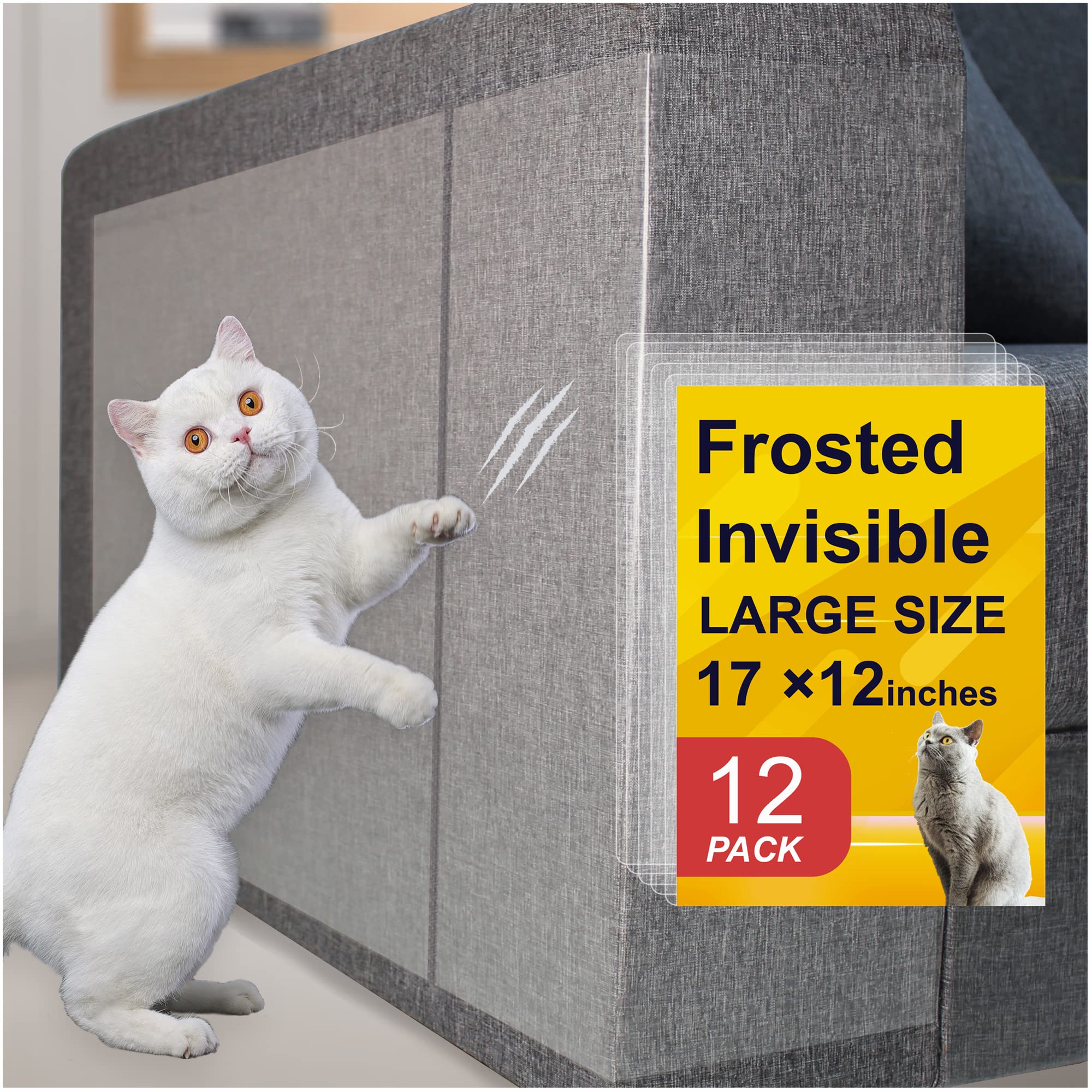 Furniture Protectors From Cats Couch Corner Protector For Anti Cats Scratch Protectors Deterrent For Furniture Tape Xl - 12 Pack