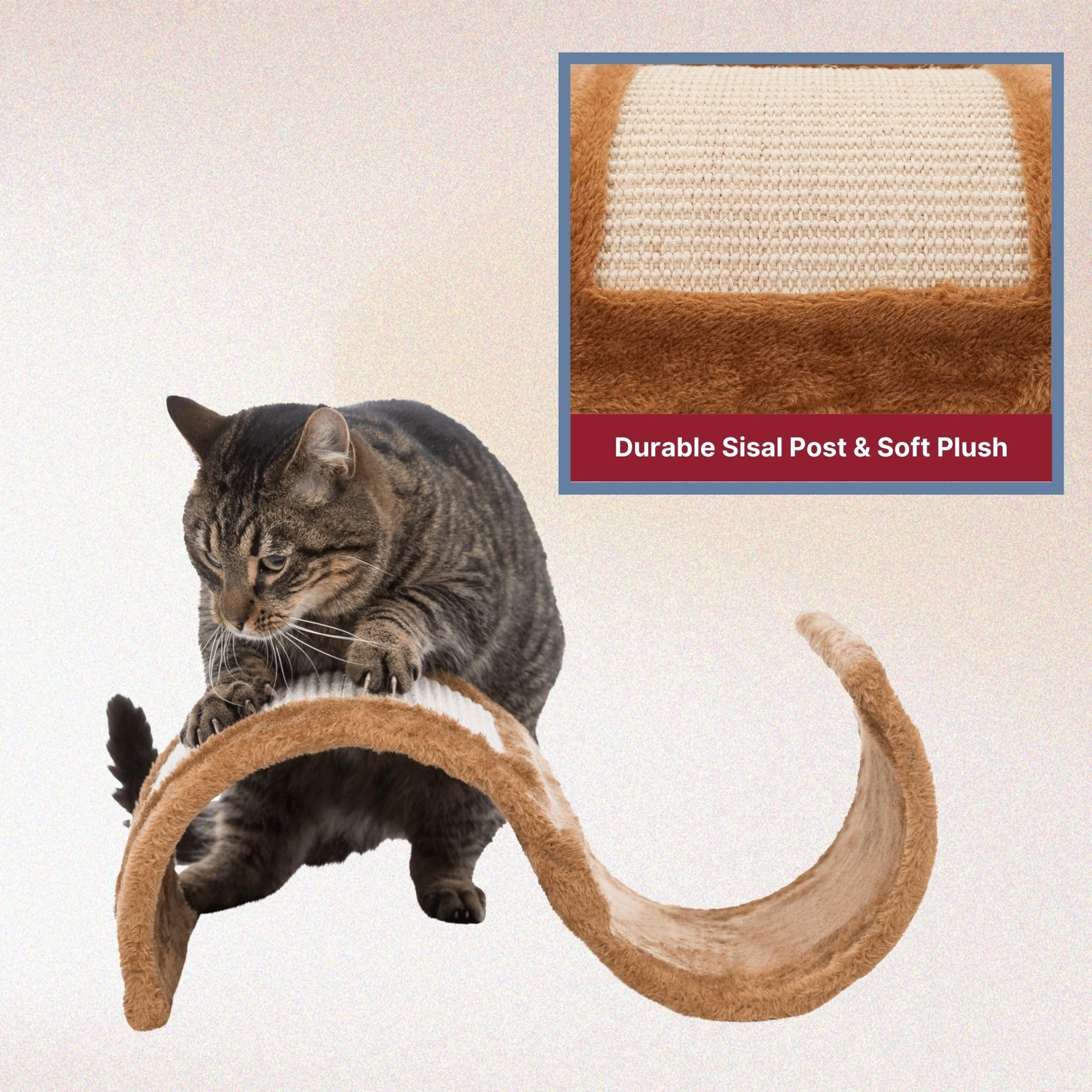 Trixie Wavy 1-Level 7-In Sisal & Plush Cat Scratching Surface, Brown