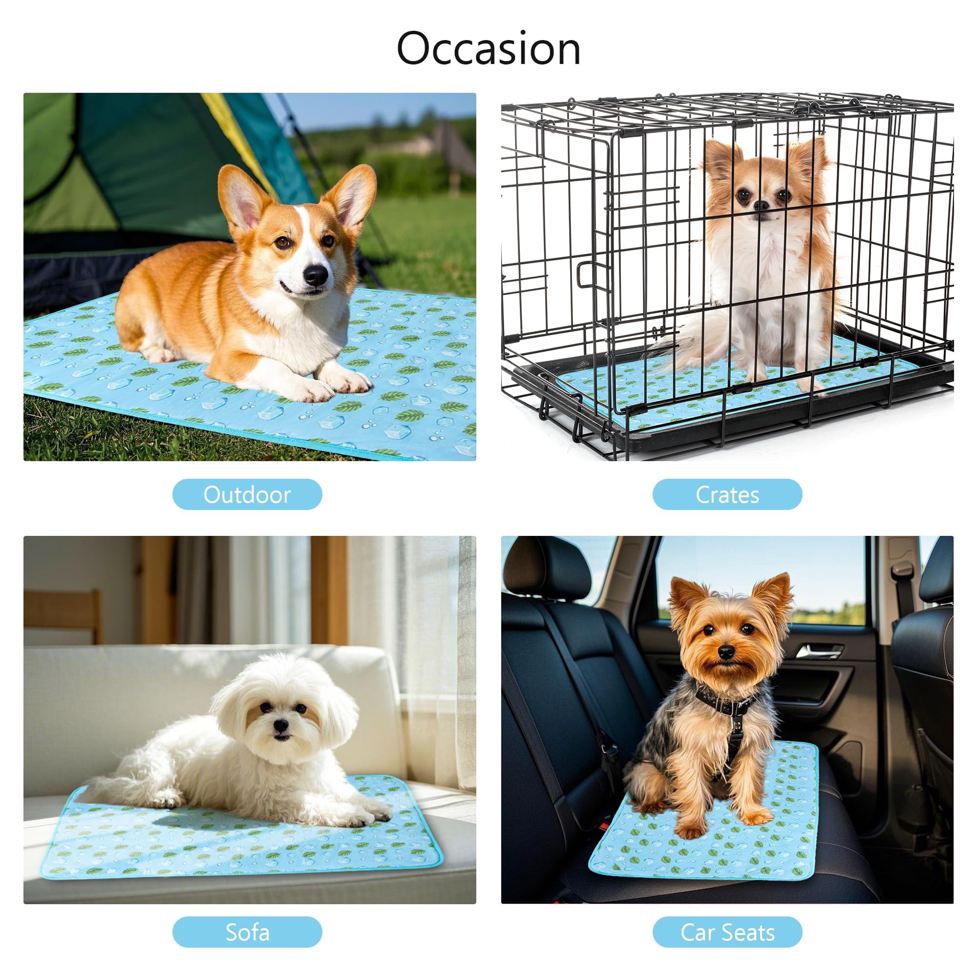 Delifur Cat Cooling Mat- Pet Cooling Mat Outdoor For Dogs Ice Pad For Kitten Cat Puppy Machine Washable (Medium, Blue Ice)