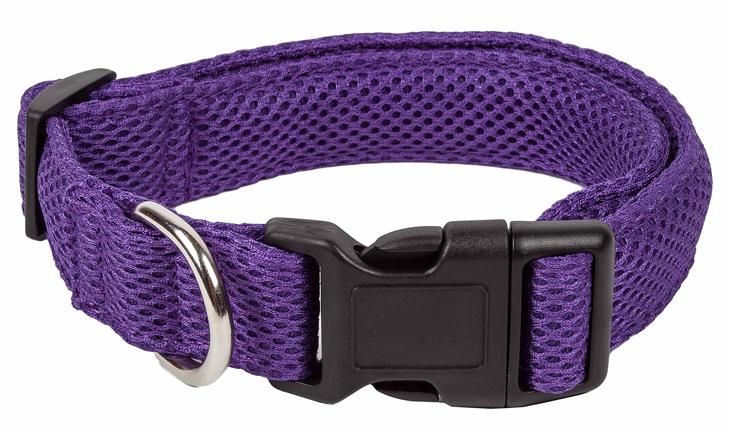 Pet Life Aero Mesh Dual Sided Adjustable Pet Collar, Small, Purple, Polyester, CL14PLSM, Breathable Design
