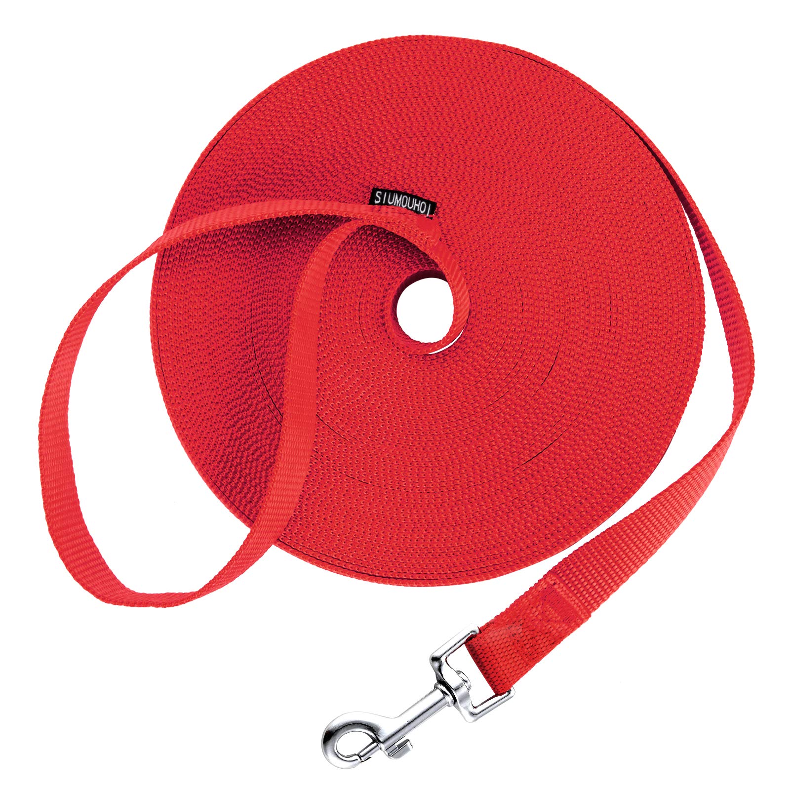 Siumouhoi Dog/Puppy Obedience Recall Training Agility Lead-15 Ft 20 Ft 30 Ft 40 Ft 50 Ft Long Leash -For Training Leash, Play, Safety, Camping,Or Backyard (40Feet, Red)