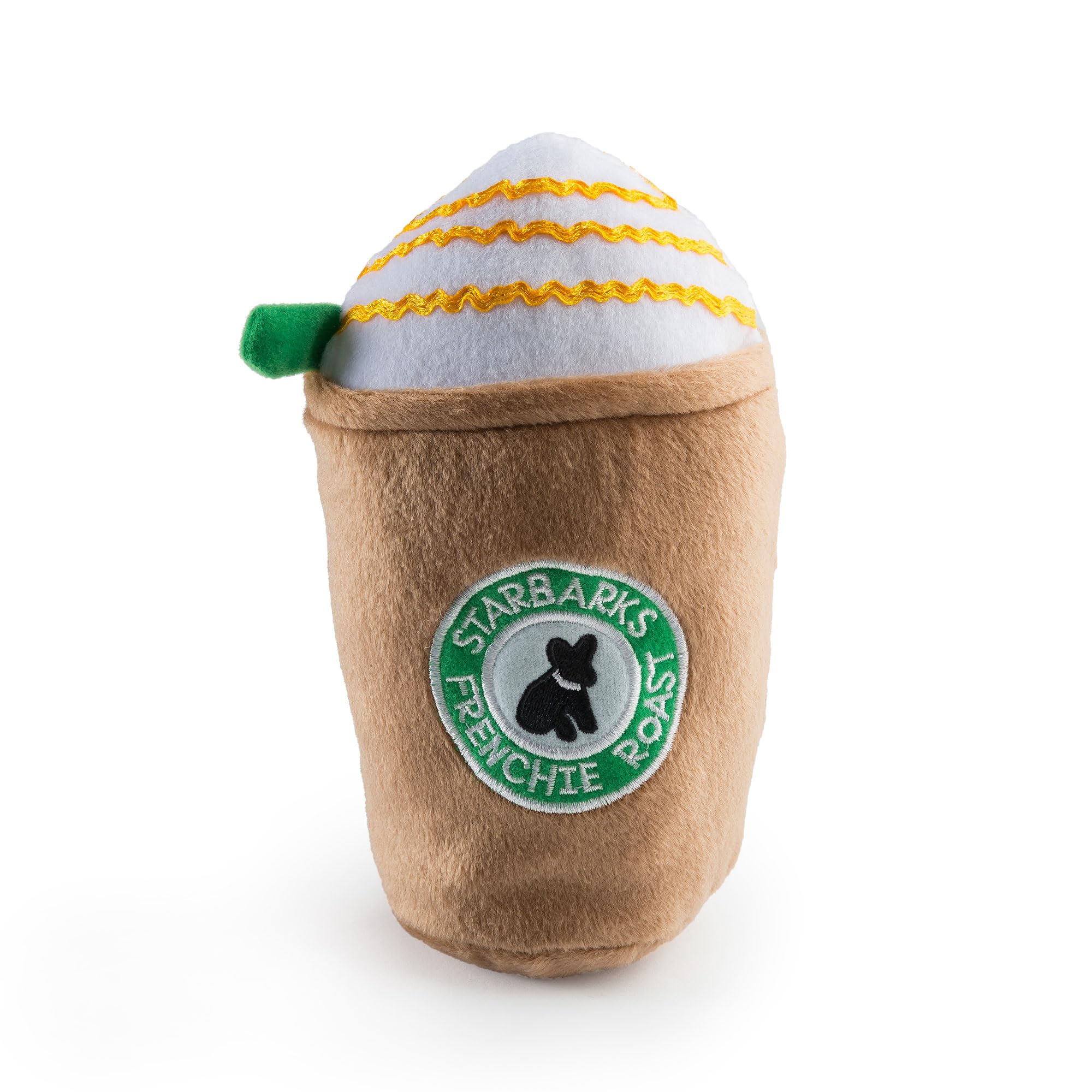 Haute Diggity Dog Starbarks Frappawcino, Plush Designer Dog Toys with Interactive Squeaker, Stimulating Pet Enrichment, Machine-
