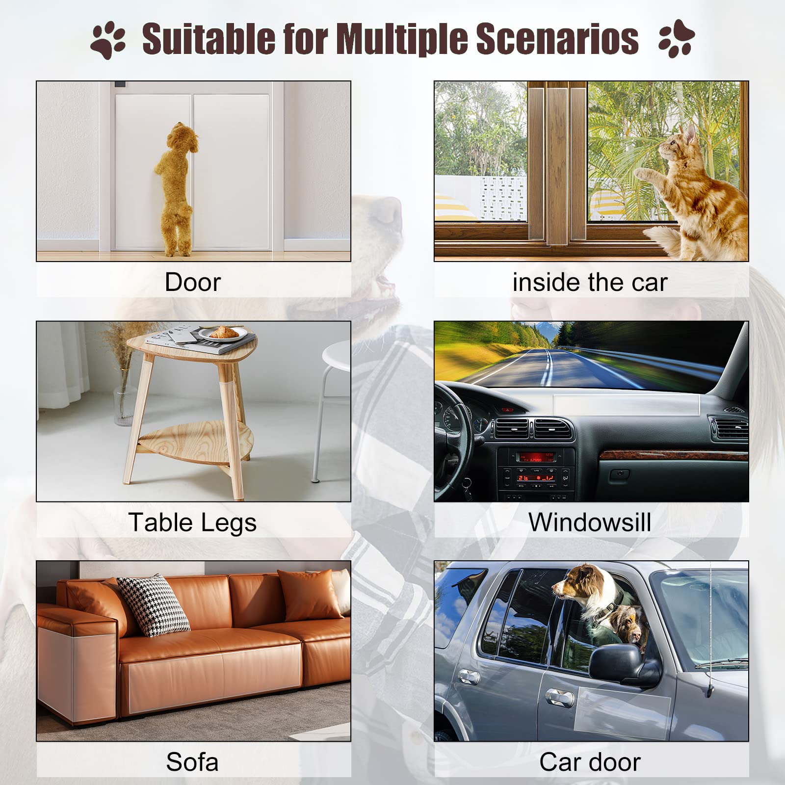 Enhanced Door Protector: Thick Clear Heavy-Duty Anti-Scratch Guard - Flexible Pet Scratch Shield For Doors, Furniture, Windows, And Walls, Easy To Install And Clean (9.4' W X 118' L)