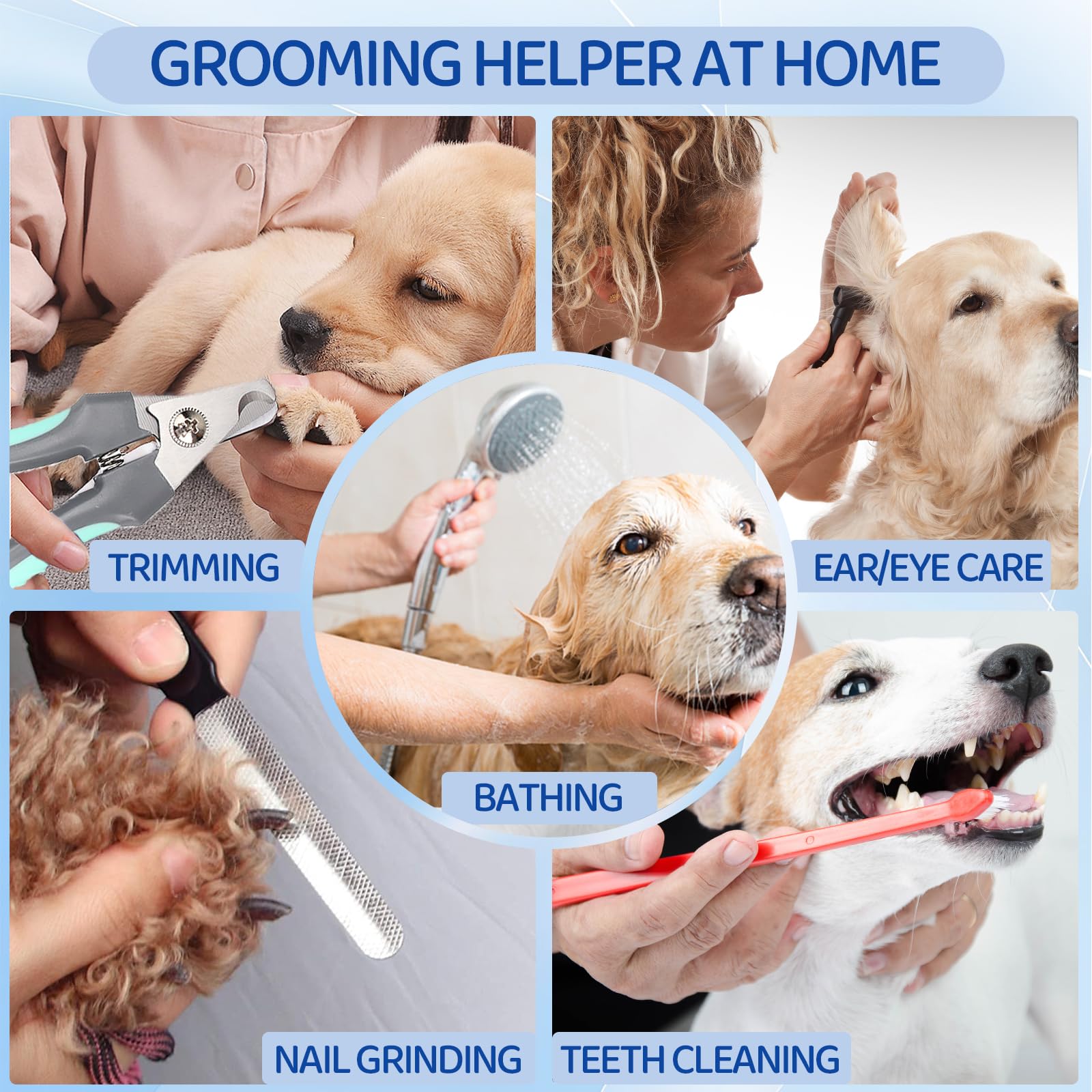 Dog Grooming Hammock For Large & Giant Dogs, Pet Grooming Sling With Nail Clippers, Trimmers & Scissors - Comfortable & Safe Gro