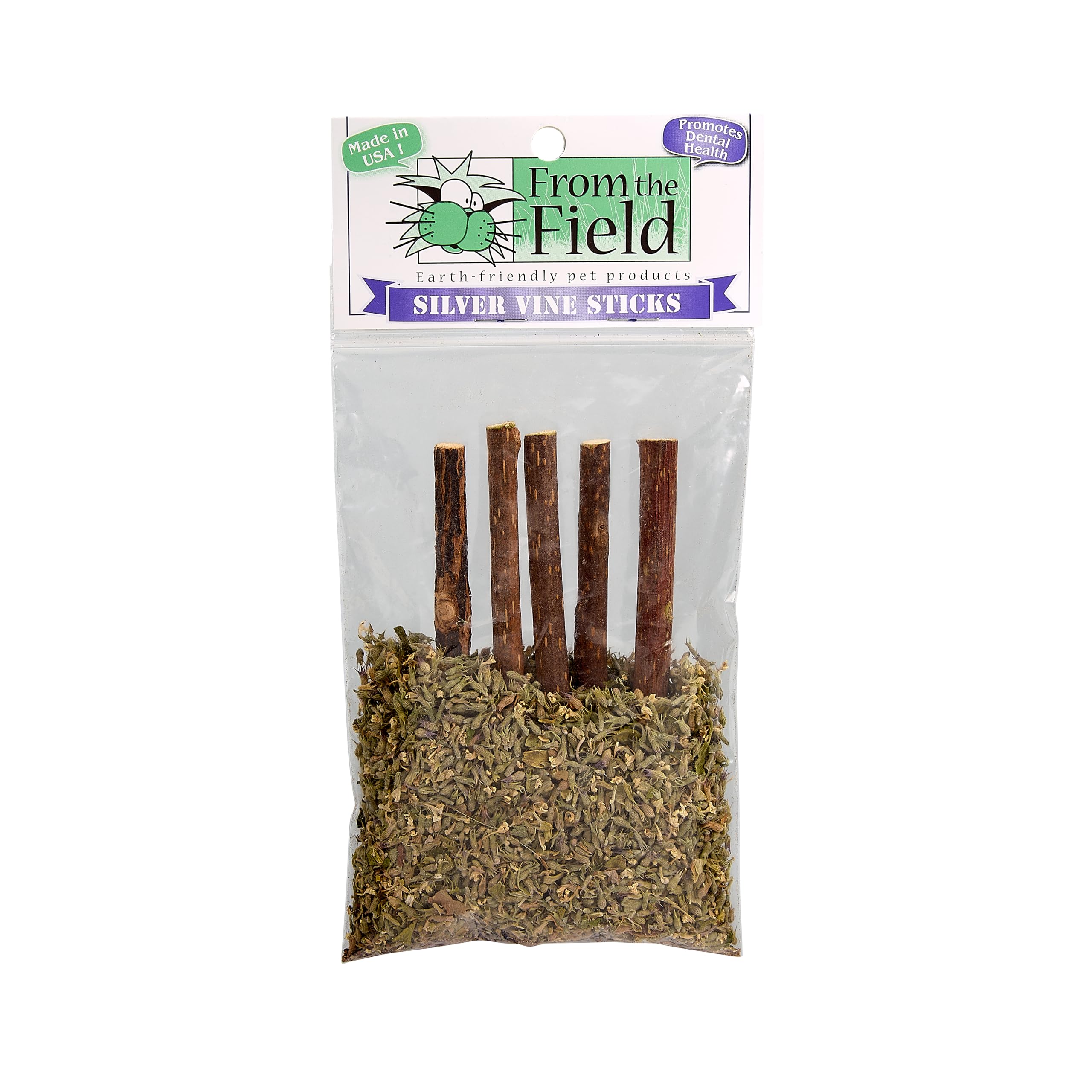 From The Field Silver Vine Sticks for Cats | Natural Dental Chew & Catnip Alternative | Ultimate Blend Marinated for Maximum Pot