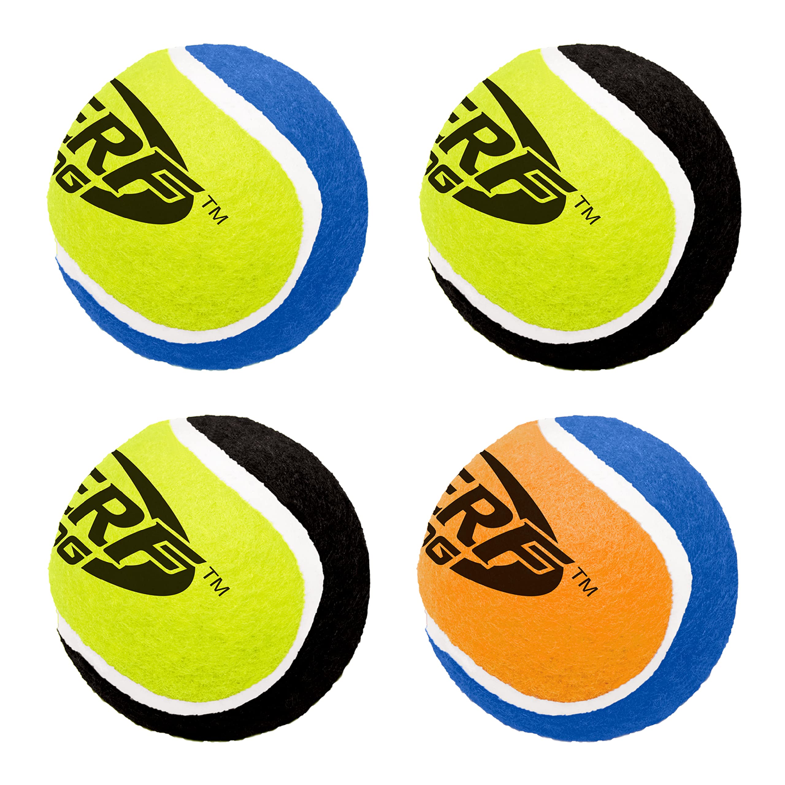 Nerf Dog 2.5In Squeak Tennis Ball 4-Pack, Multicolor