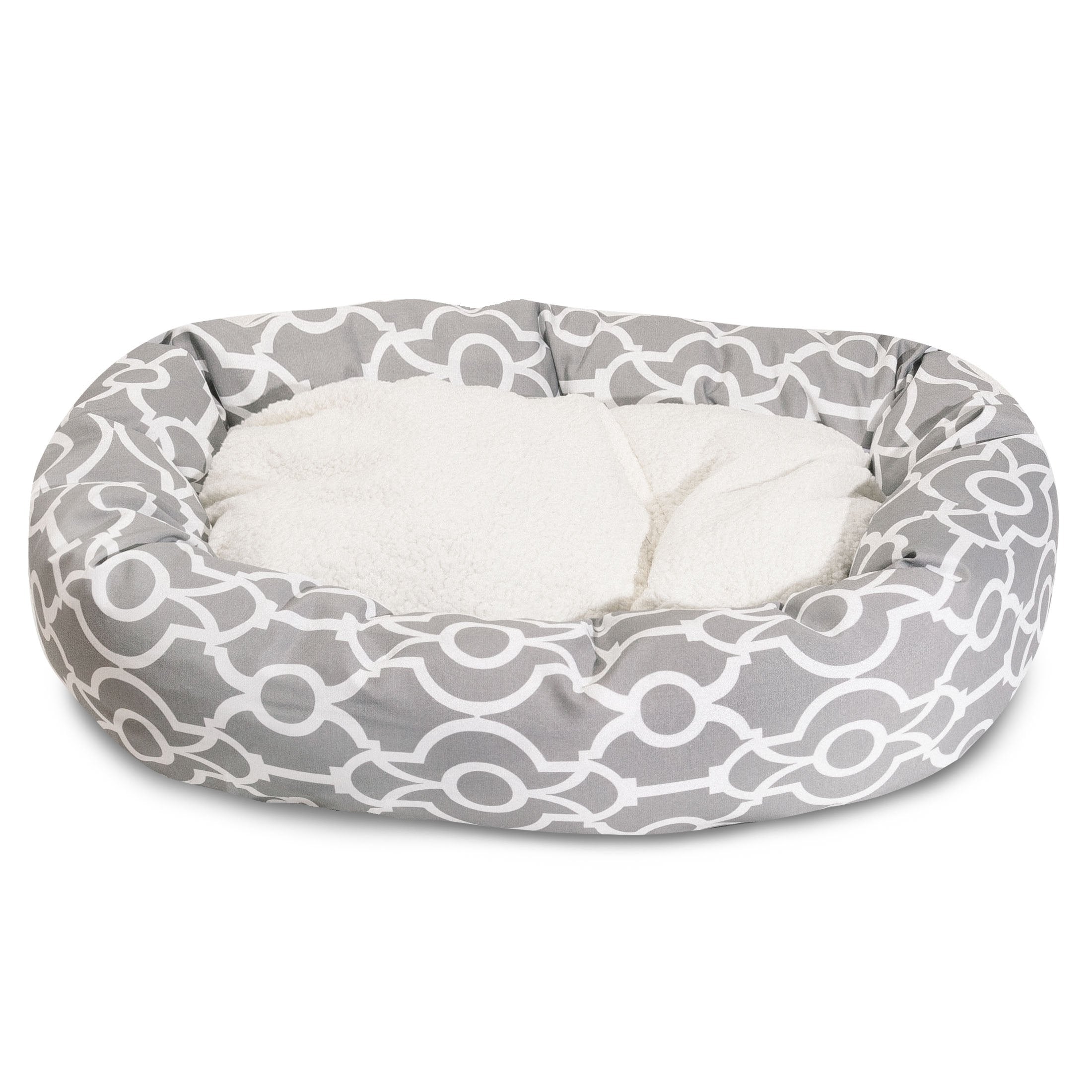 Majestic Pet 52' Athens Gray Sherpa Bagel Bed