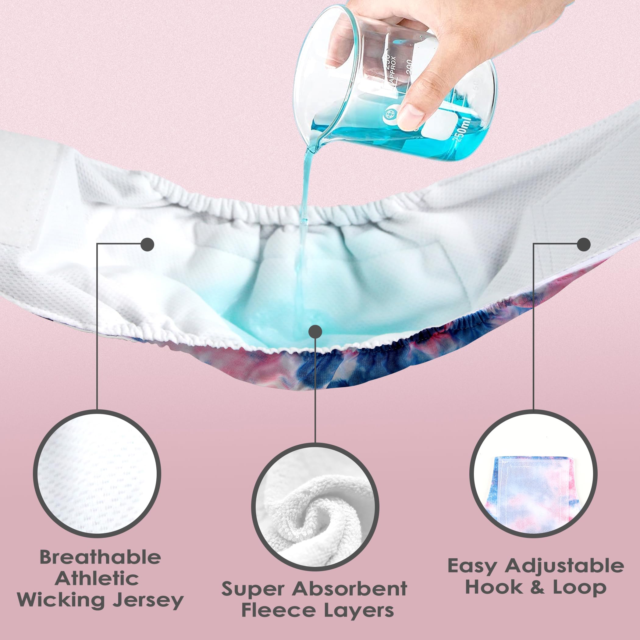 Wegreeco Washable Male Dog Belly Band (Stylish Pattern)- Pack Of 3 - Washable Male Dog Belly Wrap, Dog Diapers Male (Tie-Dye, Sky, Medium)