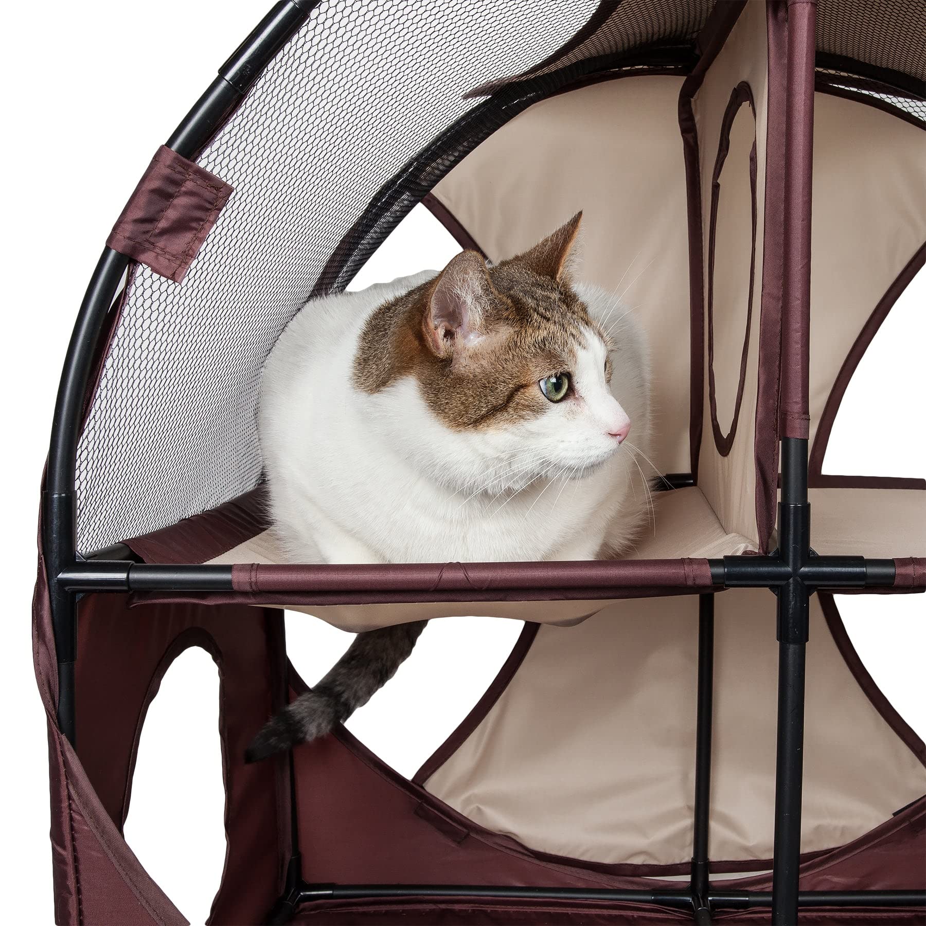 Pet Life Kitty-Play Obstacle Travel Collapsible Soft Folding Pet Cat House(D0102H703Ng.)