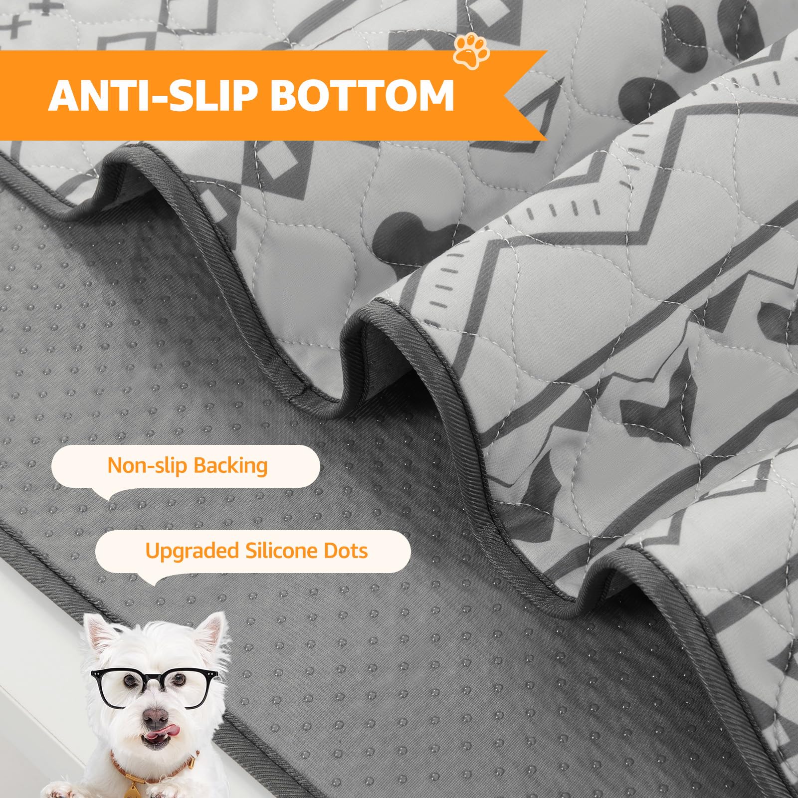 LOOBANI Washable Pee Pads for Dogs: 2-Pack Leak-Proof and Non-Slip Reusable Puppy Pads, Super Absorbent Whelping Pads for Potty