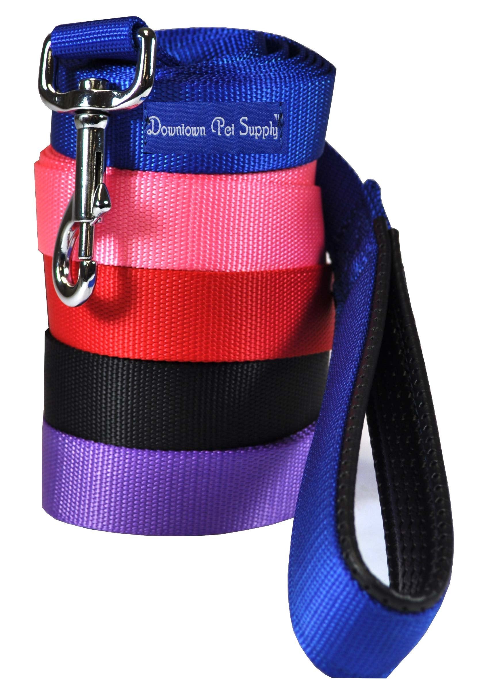 Downtown Pet Supply 4ft Heavy-Duty Dog Leash - Padded Comfort Handle & Stainless Steel Fastener - Durable Training Leash - 0.75i