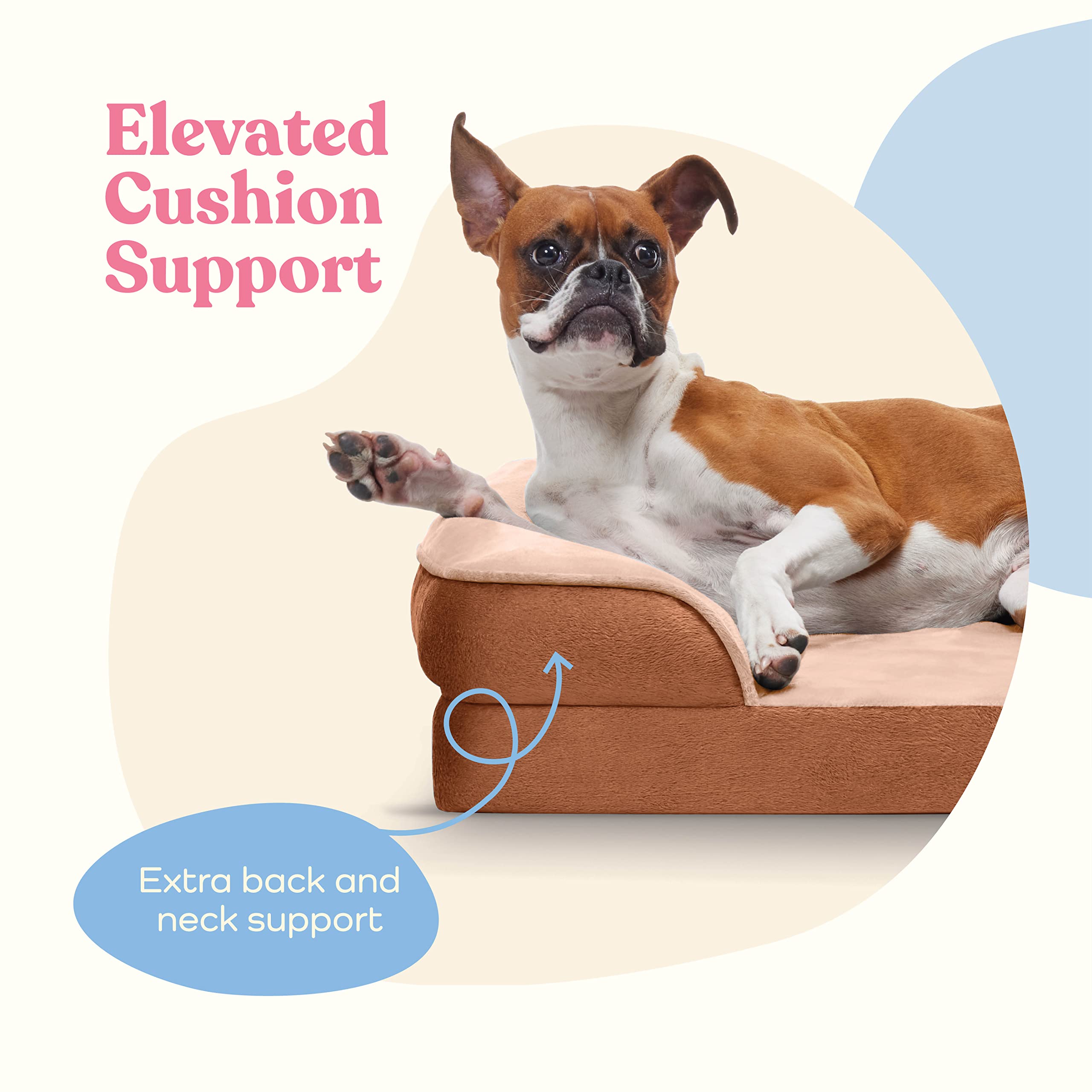 Orthopedic Sofa Dog Bed - Ultra Comfortable Dog Bed For Large Dogs - Breathable & Waterproof Pet Bed- Egg Foam Sofa Bed With Extra Head And Neck Support - (Xx-Large, Brown)