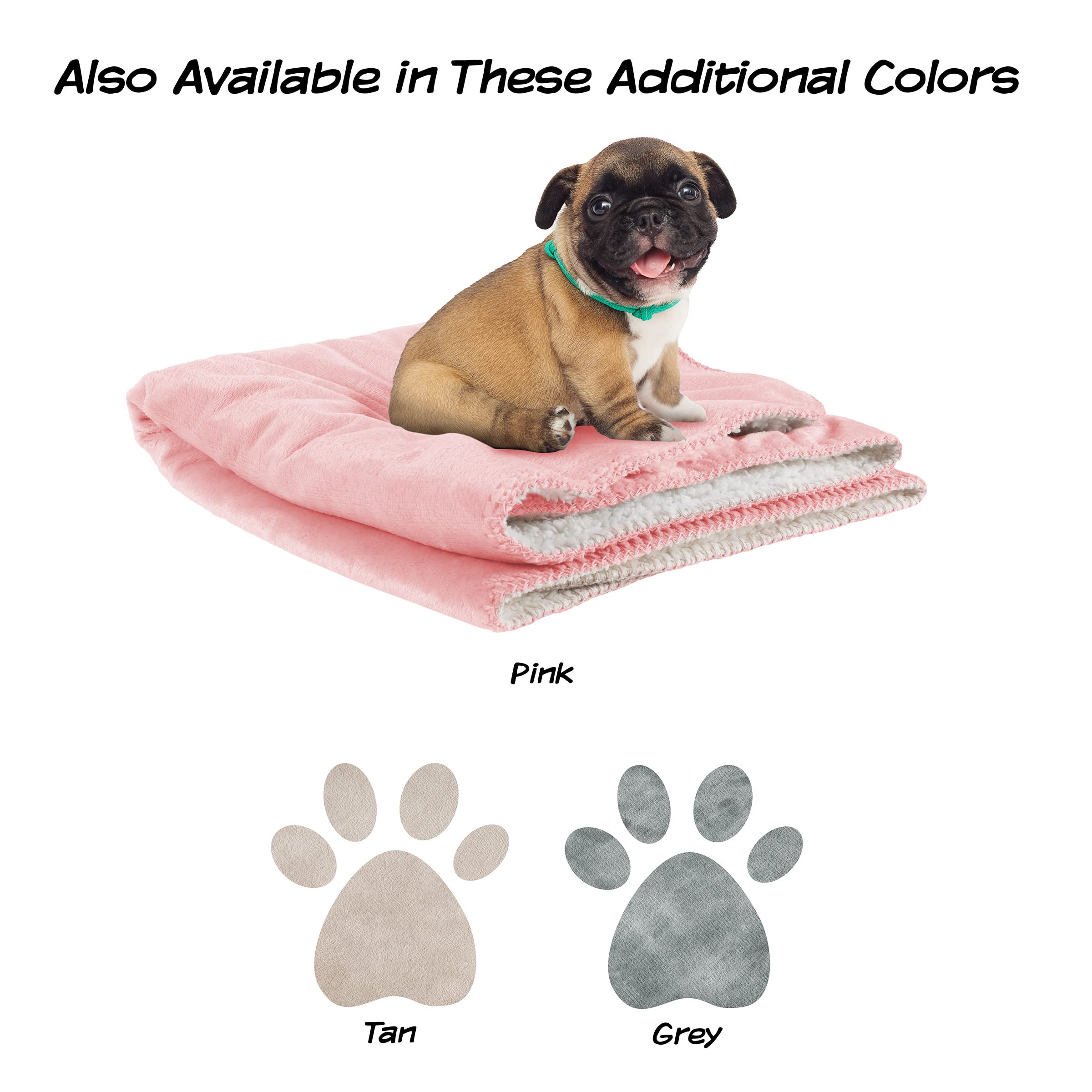 Petmaker Waterproof Dog Blanket - 30X40-Inch Reversible Sherpa Dog Blanket For Couch, Bed, Or Car - Protects From Spills, Stains, Or Pet Fur (Pink)