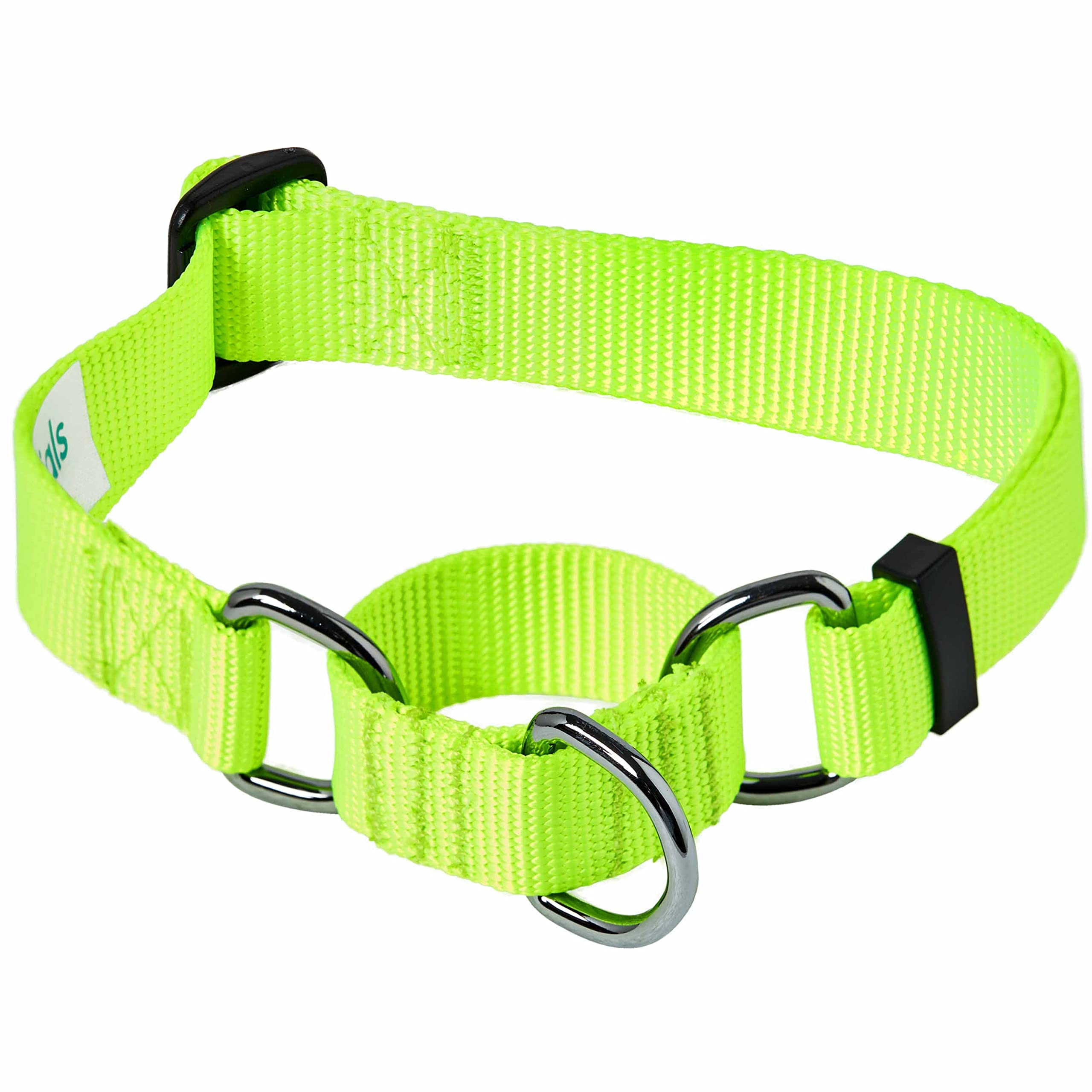 Blueberry Pet Essentials Martingale Safety Training Dog Collar, Highlighter Yellow, Small, Heavy Duty Nylon Adjustable Collars For Dogs