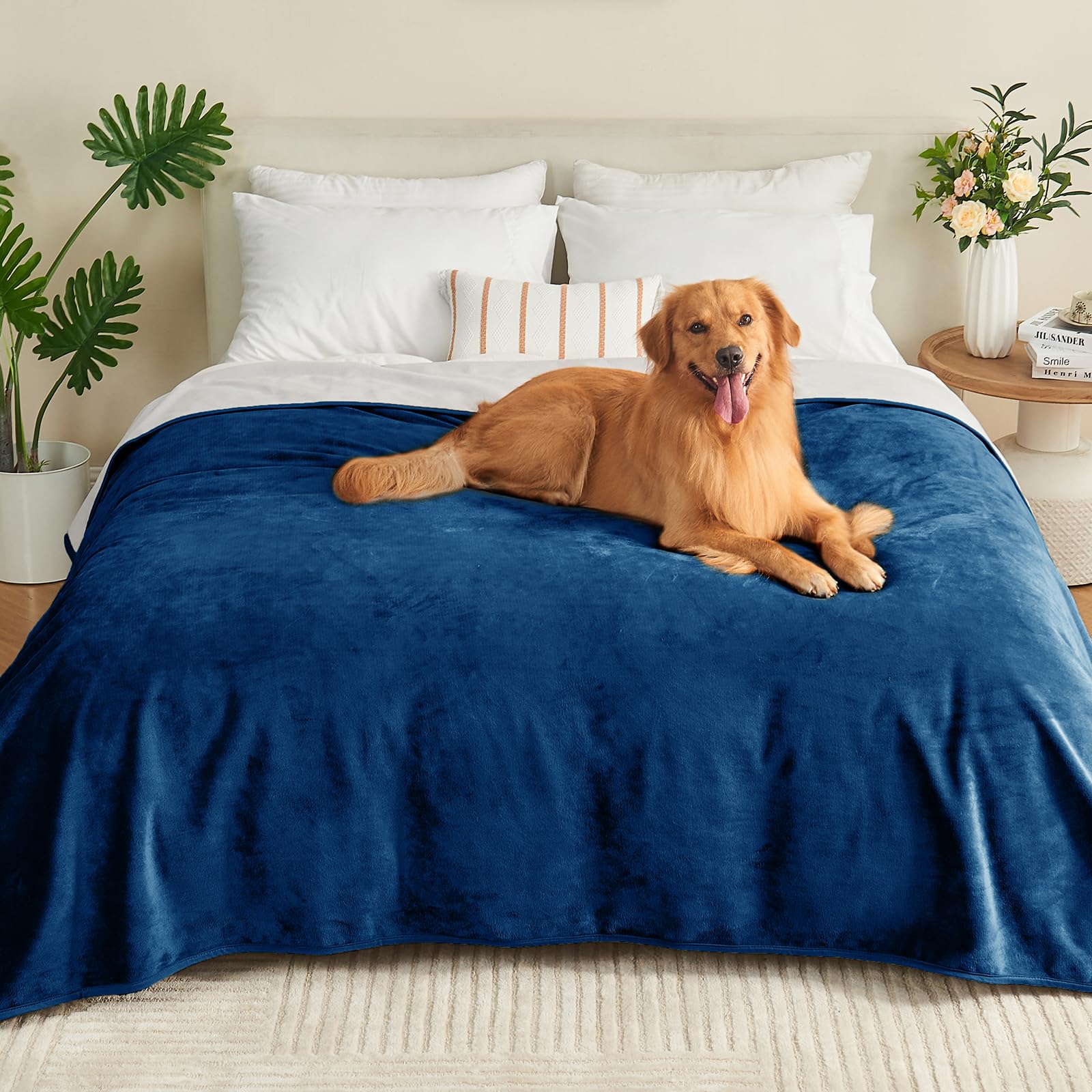 Yaning Waterproof Blanket 80x90 for Adults, Reversible Waterproof Bed Cover for Dogs Cats Pets, Soft Leakproof Blanket for Bed C