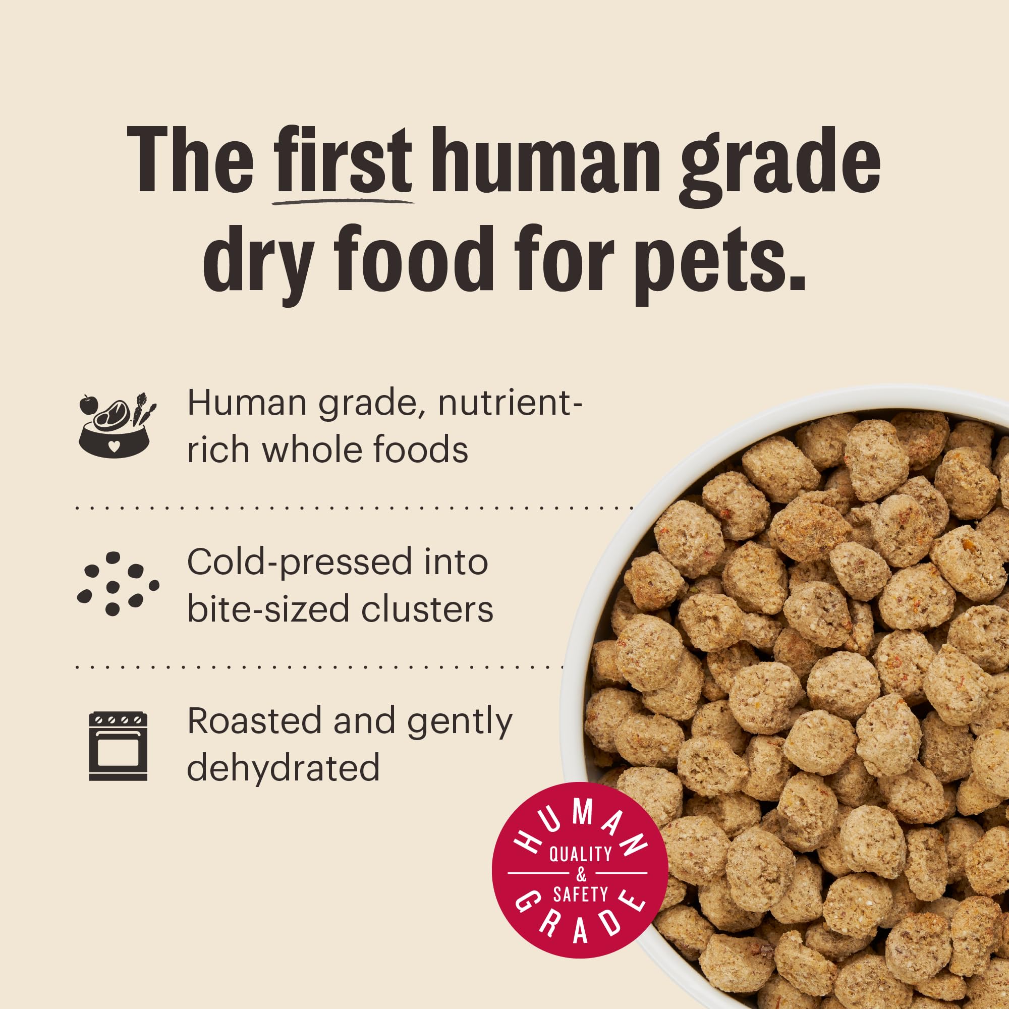 The Honest Kitchen Human Grade Essential Clusters Dry Dog Food, Whole Grain Beef & Chicken 20 lb Bag