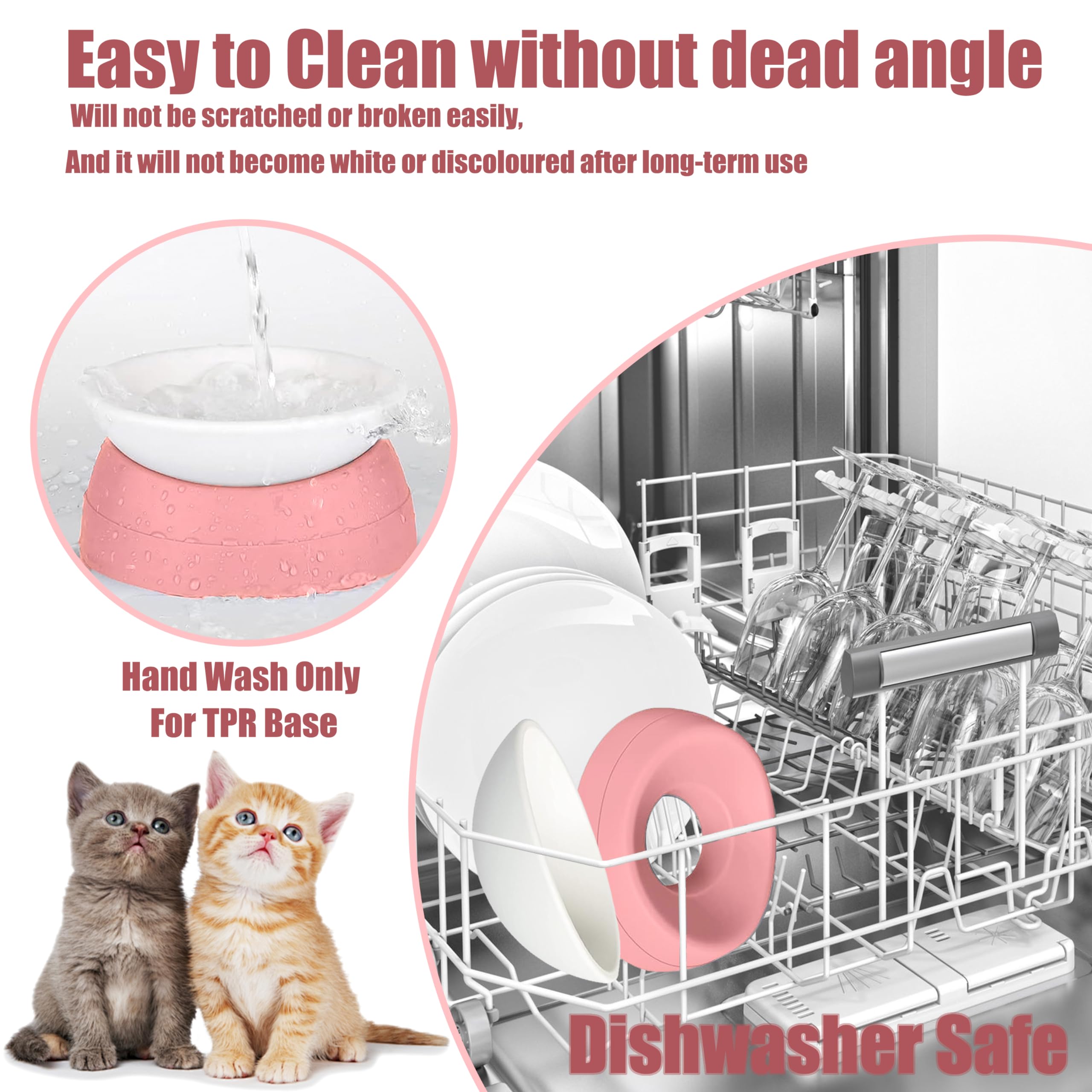 French Bulldog Food Bowl- Slanted Tilted Pug Food Water Bowl,Cat Bowl- Feeder for Frenchie/Shih Tzu/Flat Faced Small Dogs/Puppie