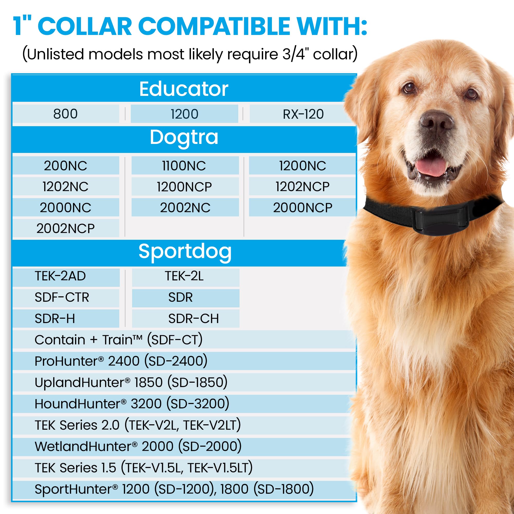 Ecollar 3/4 Inch Replacement Strap Bungee Style - Dog Shock Collar Replacement Strap - Dog Collar For Shock Collar - 3/4 Replace