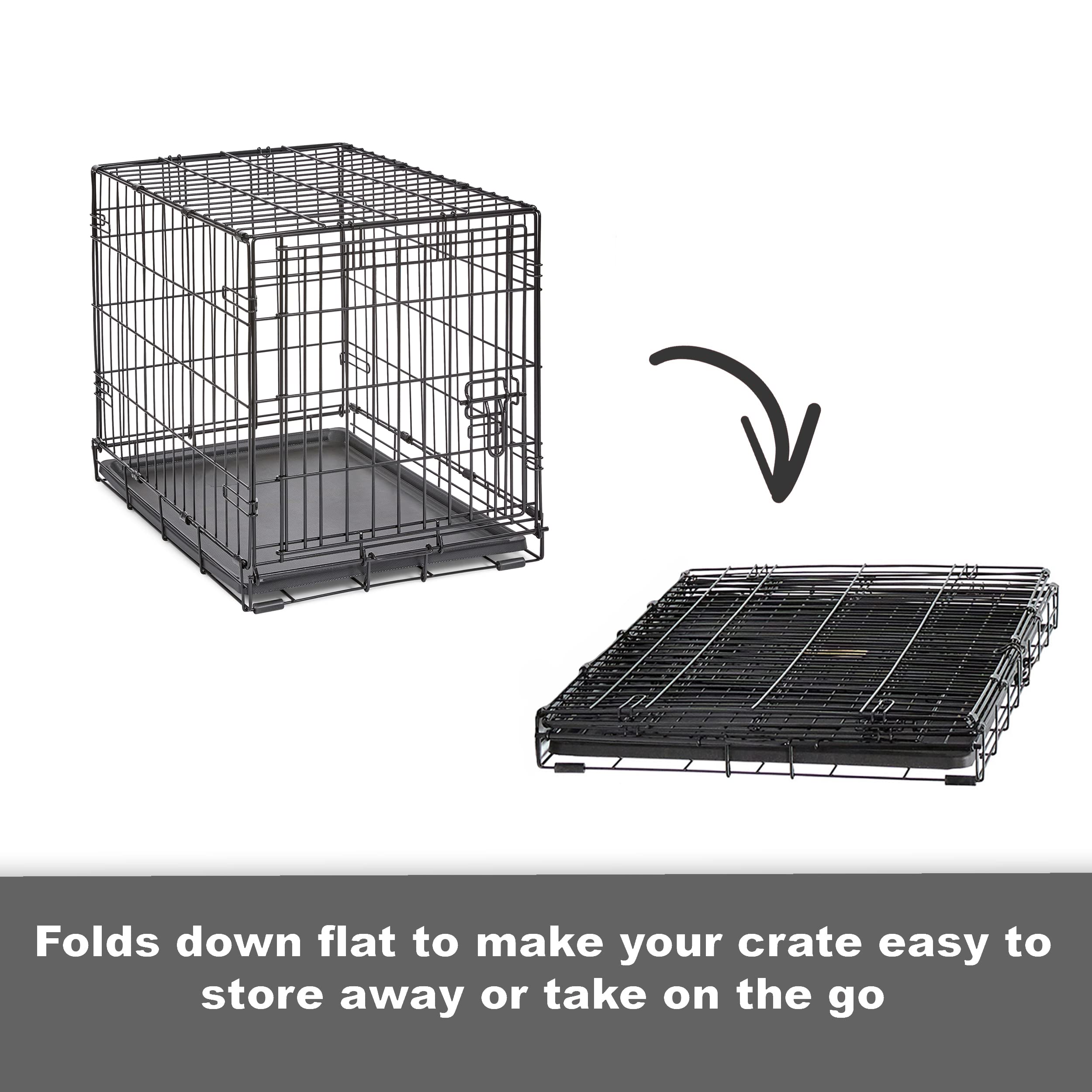 New World Newly Enhanced Singledoor New World Dog Crate, Includes Leak-Proof Pan, Floor Protecting Feet, & New Patented Features, 30 Inch