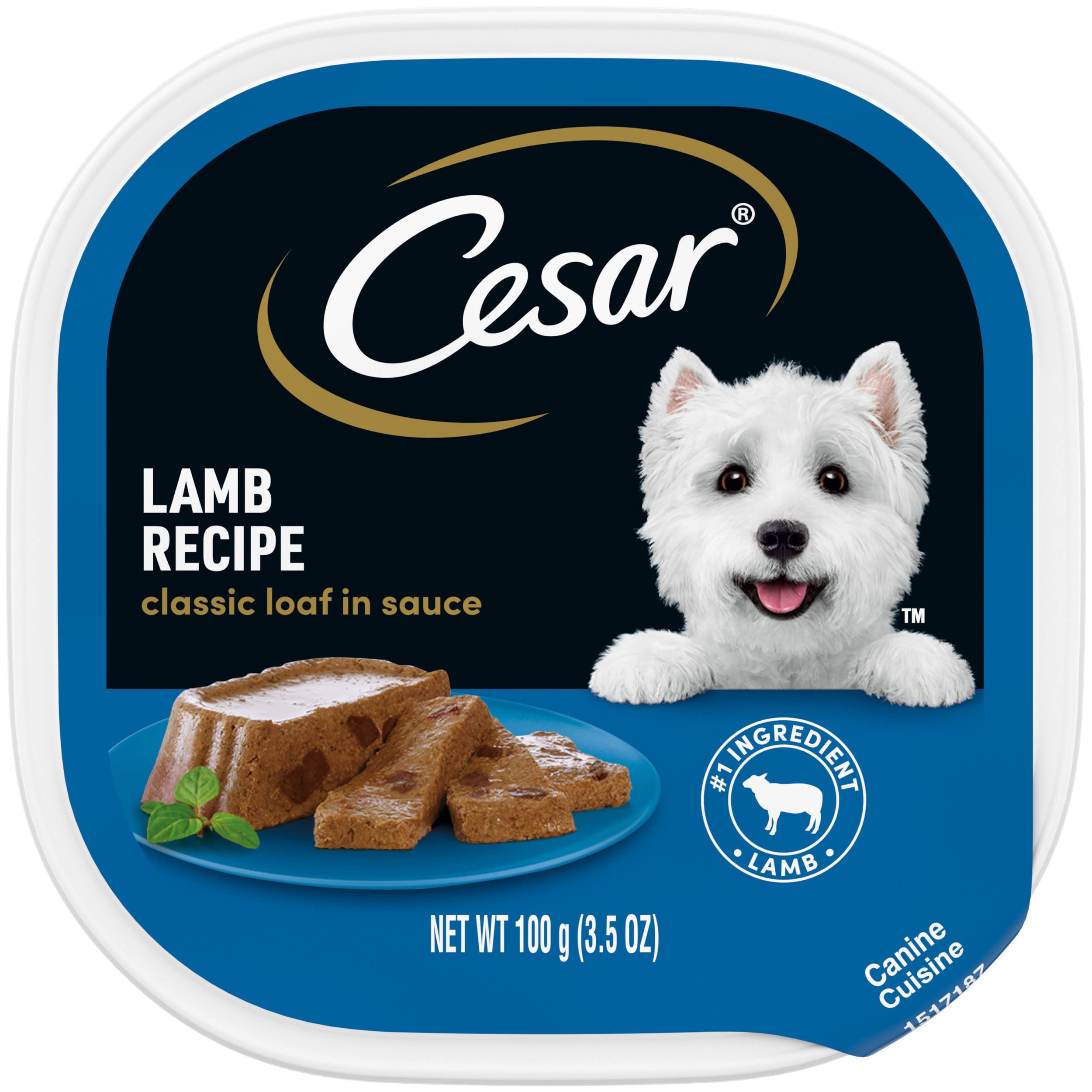 Cesar Wet Dog Food Classic Loaf in Sauce Lamb Recipe, 3.5 oz. Easy Peel Trays (24 Count, Pack of 1)