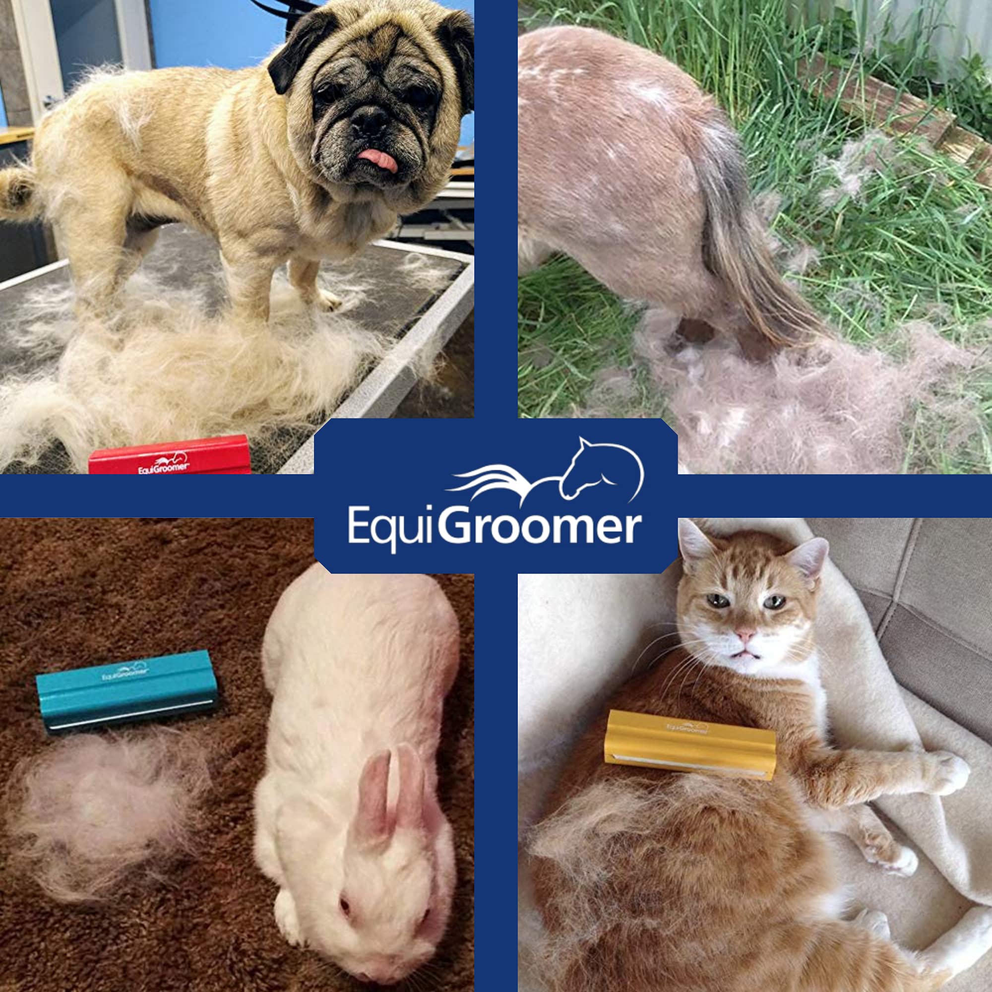 Equigroomer Deshedding Brush For Dogs And Cats | Undercoat Deshedding Tool For Large And Small Pets | Comb Removes Loose Dirt, Hair And Fur | Perfect Clean For Short And Long Hair Grooming Shedding